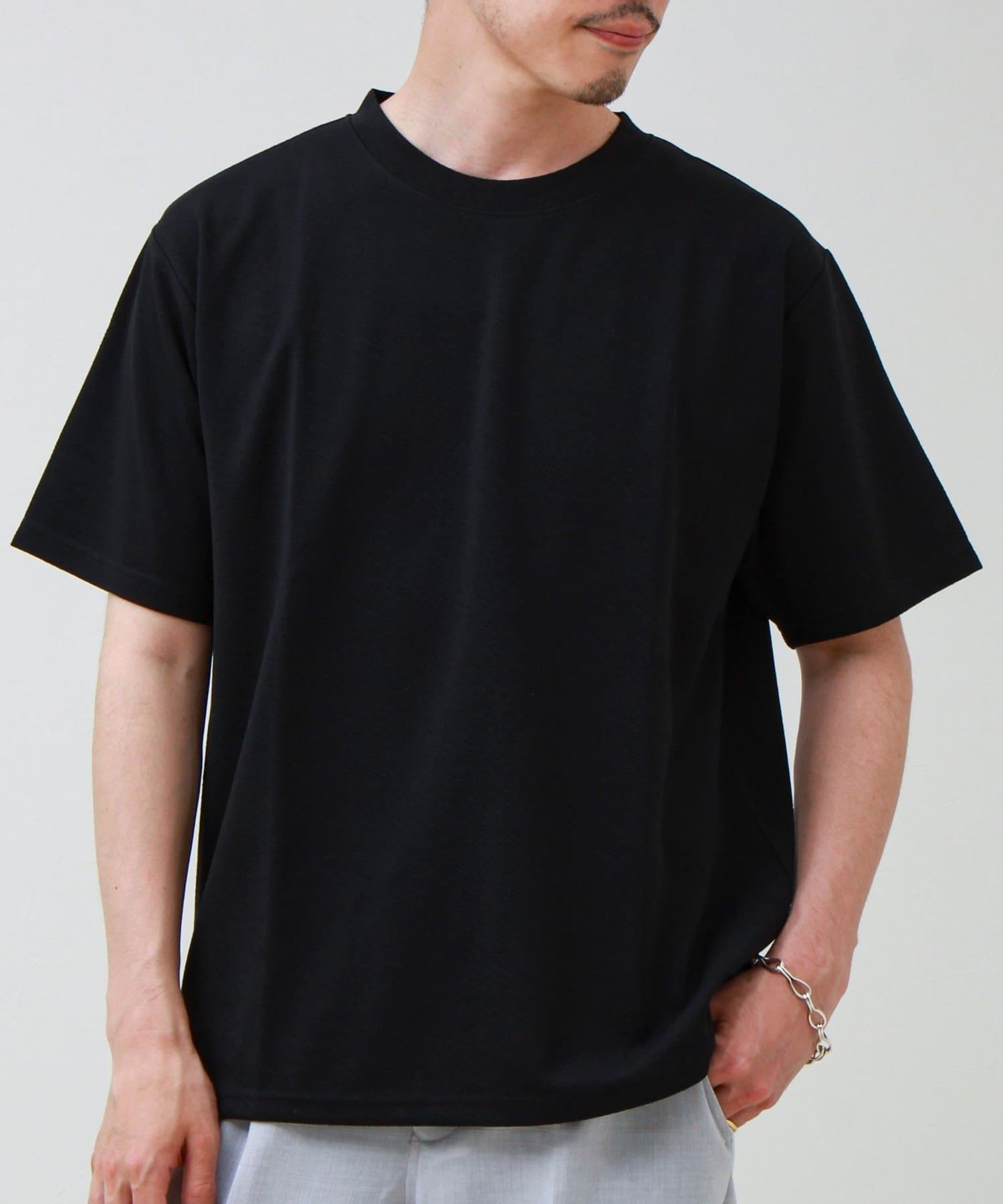 FREDY & GLOSTER(フレディ アンド グロスター) 【無地見えで差がつく】斜めフクレジャガードTシャツ