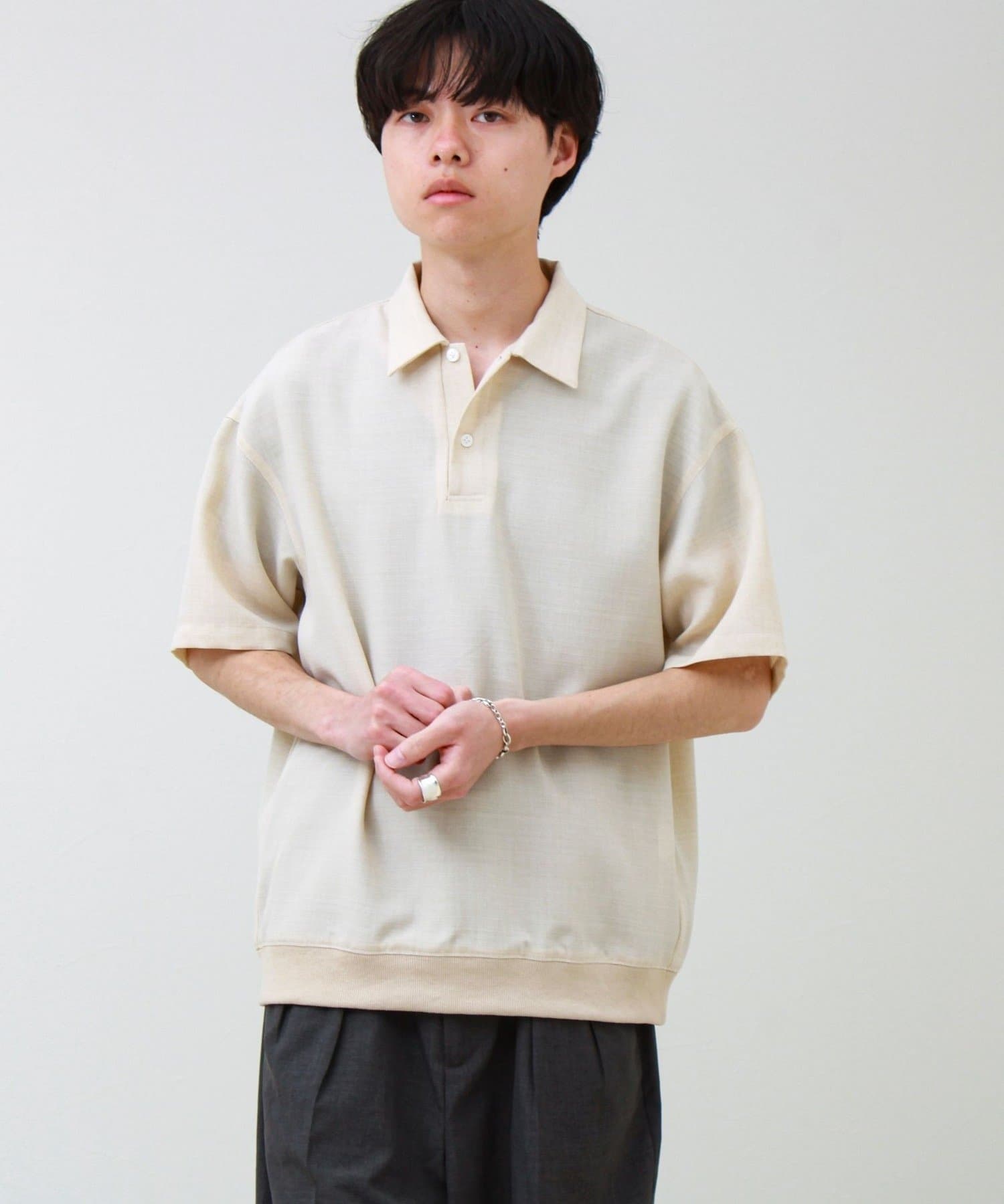 FREDY & GLOSTER(フレディ アンド グロスター) 【セットアップ対応】リネンライクキャンバスポロ