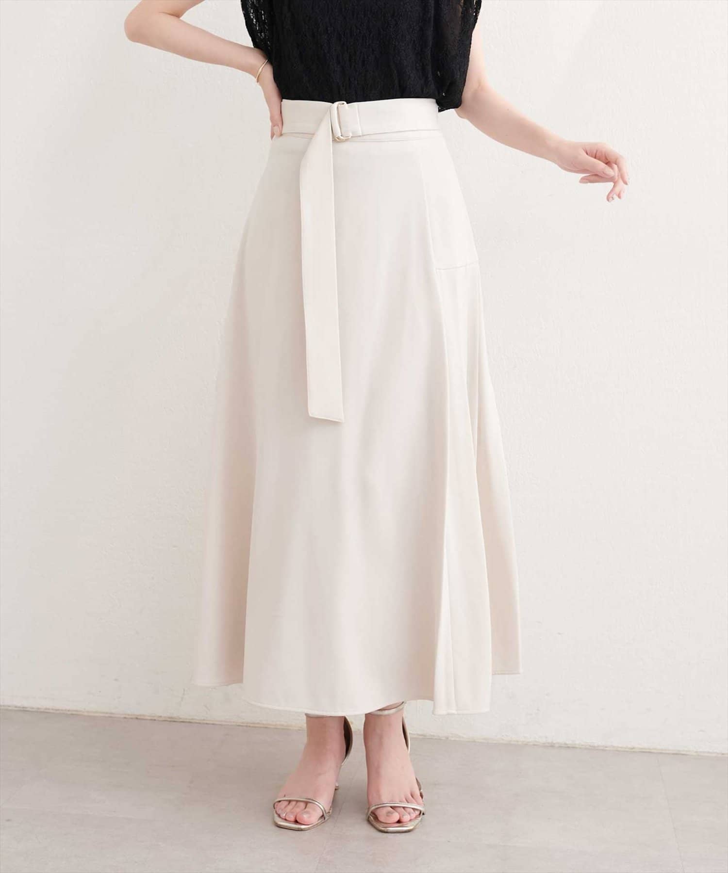 natural couture(ナチュラルクチュール) アシメタックデザインフレアスカート