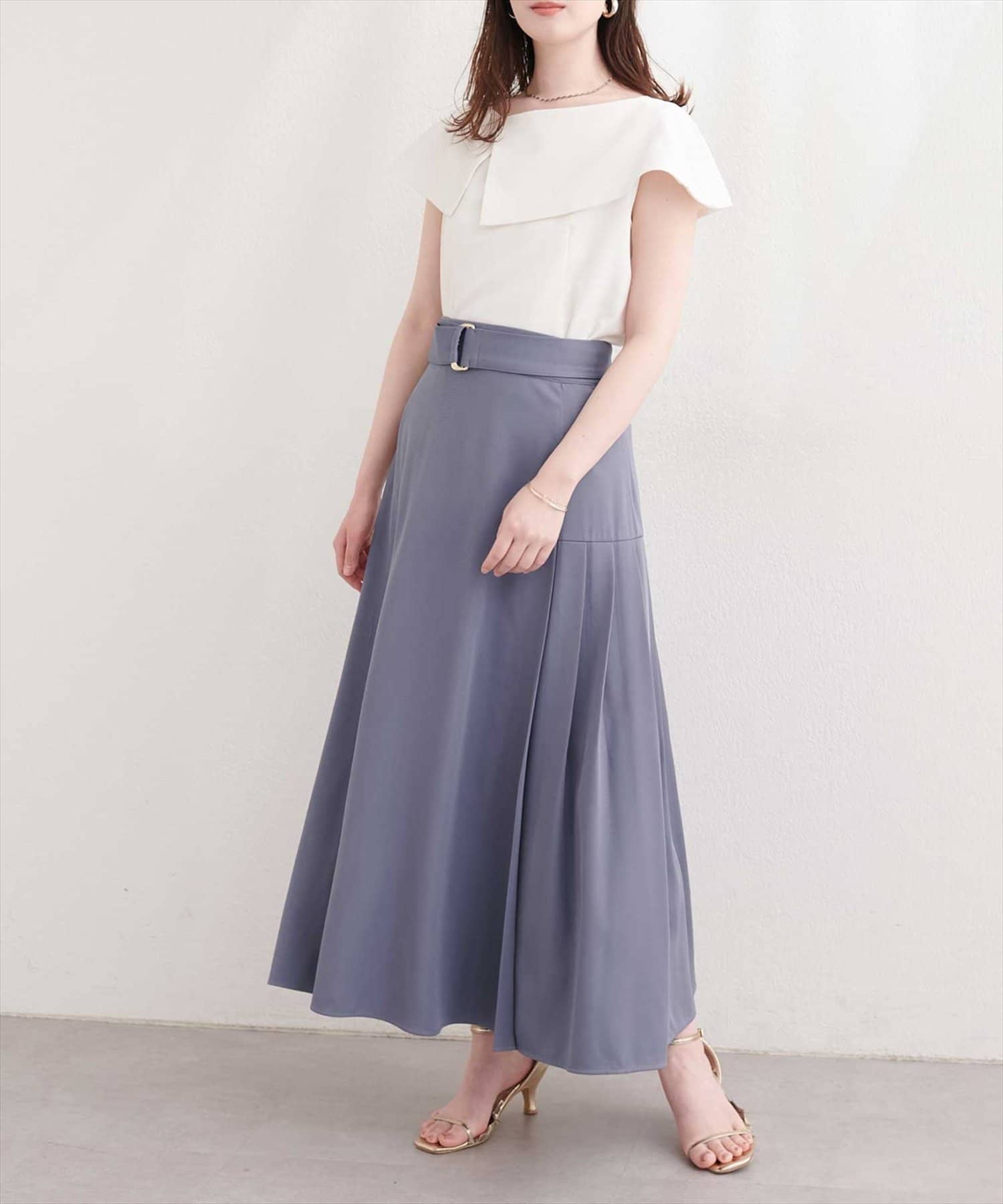 natural couture(ナチュラルクチュール) アシメタックデザインフレアスカート