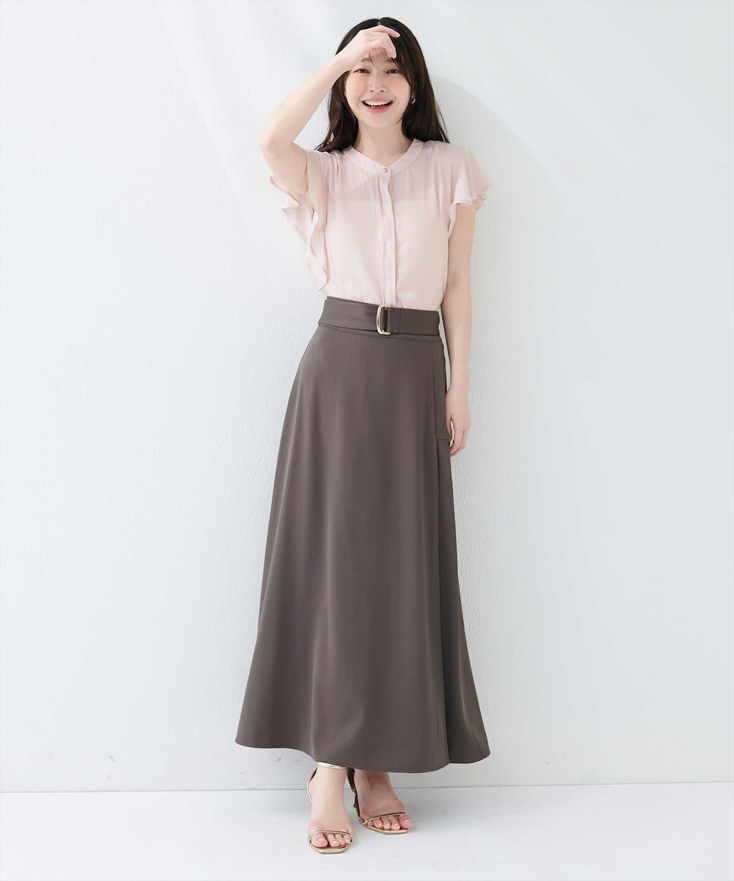 natural couture(ナチュラルクチュール) アシメタックデザインフレアスカート