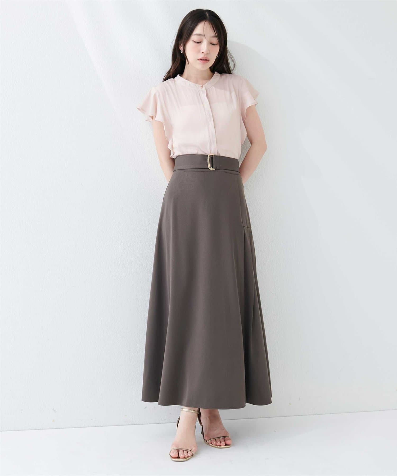 natural couture(ナチュラルクチュール) アシメタックデザインフレアスカート