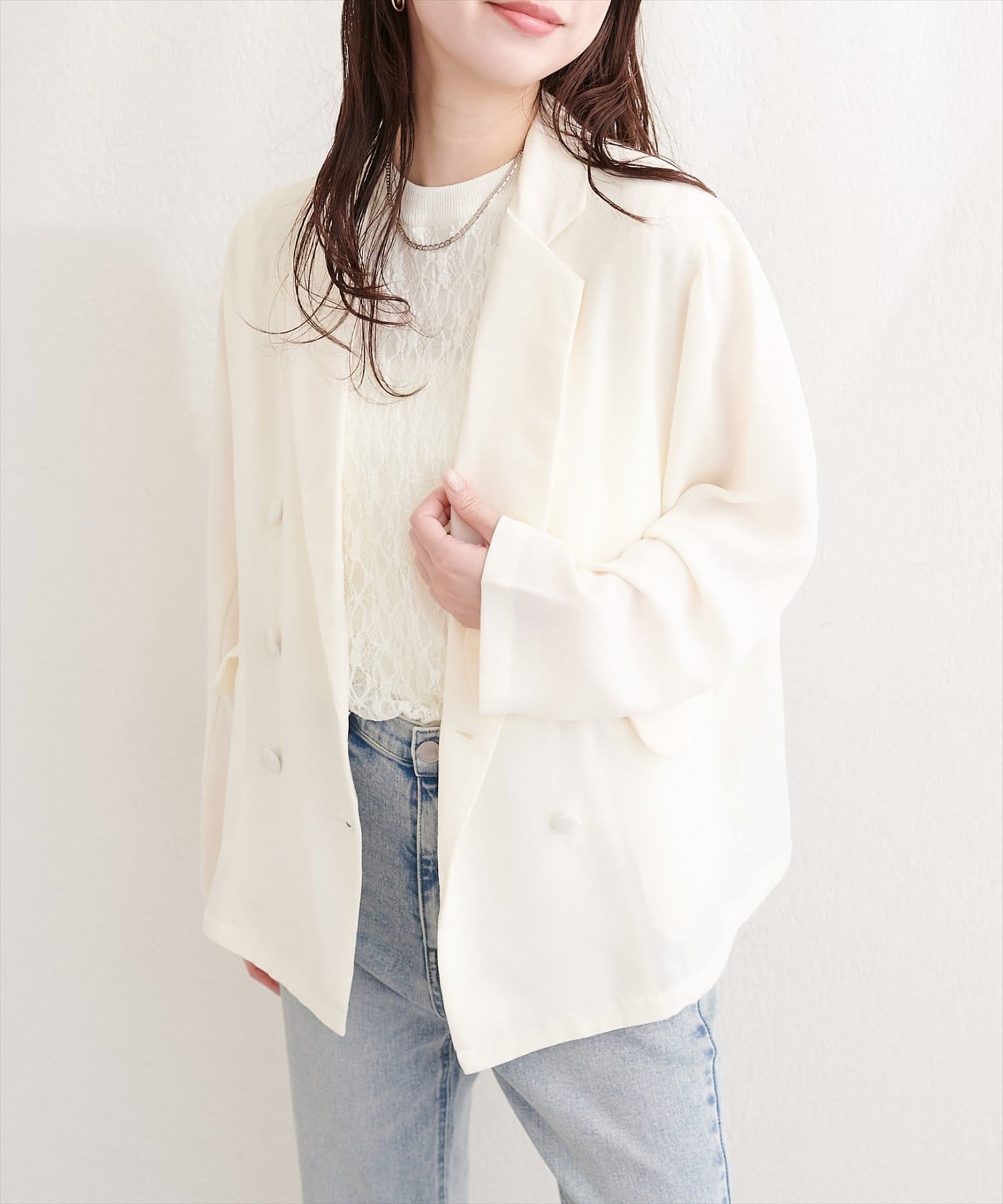 natural couture(ナチュラルクチュール) ベルト付きシアージャケット