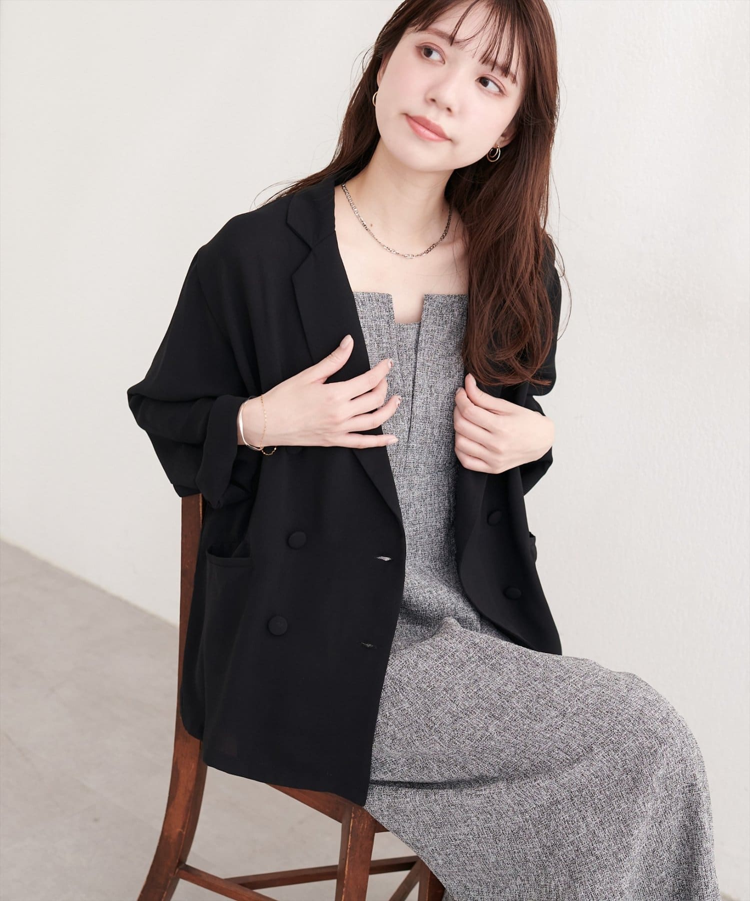 natural couture(ナチュラルクチュール) ベルト付きシアージャケット