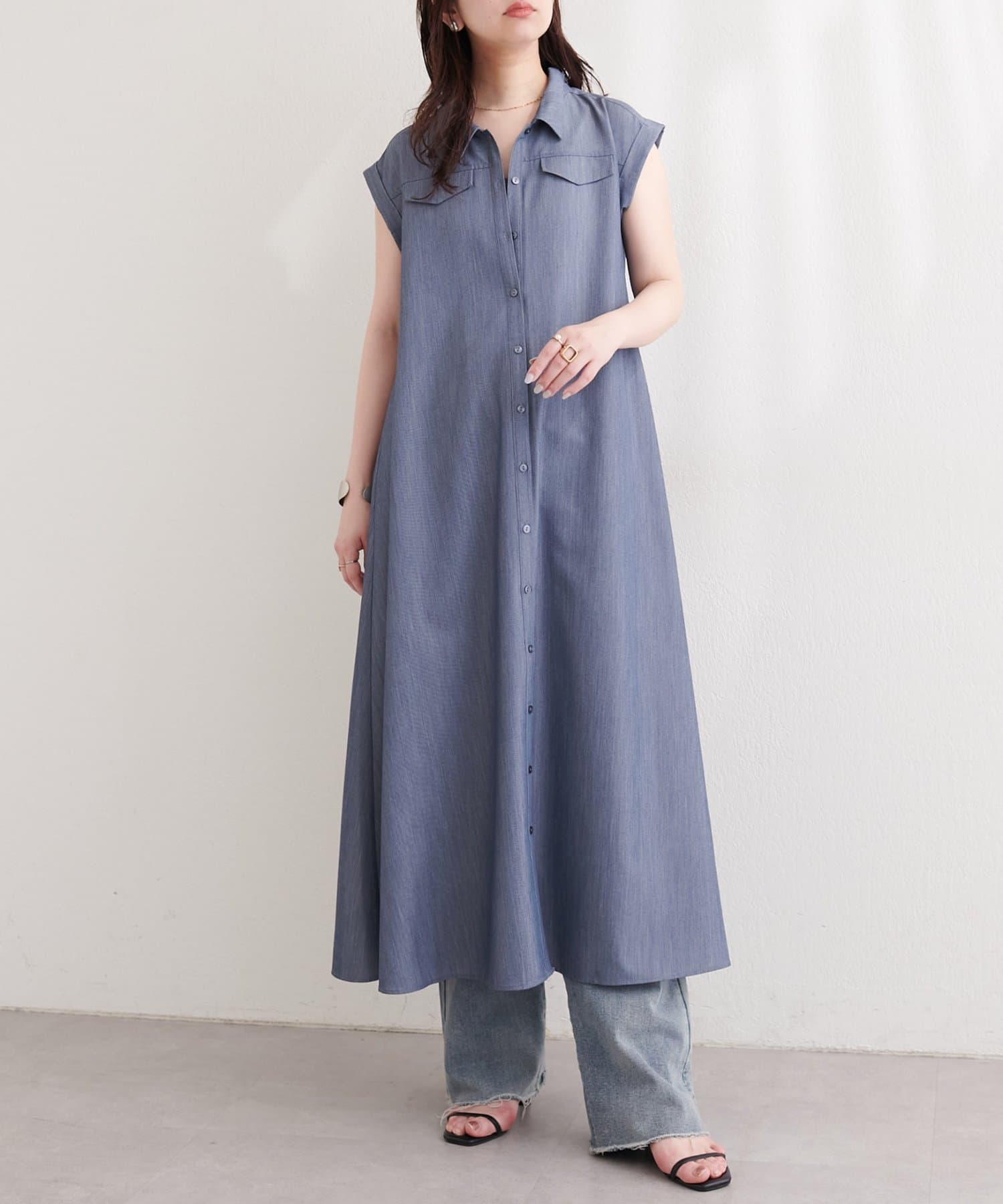 natural couture(ナチュラルクチュール) ミリタリーノースリワンピース