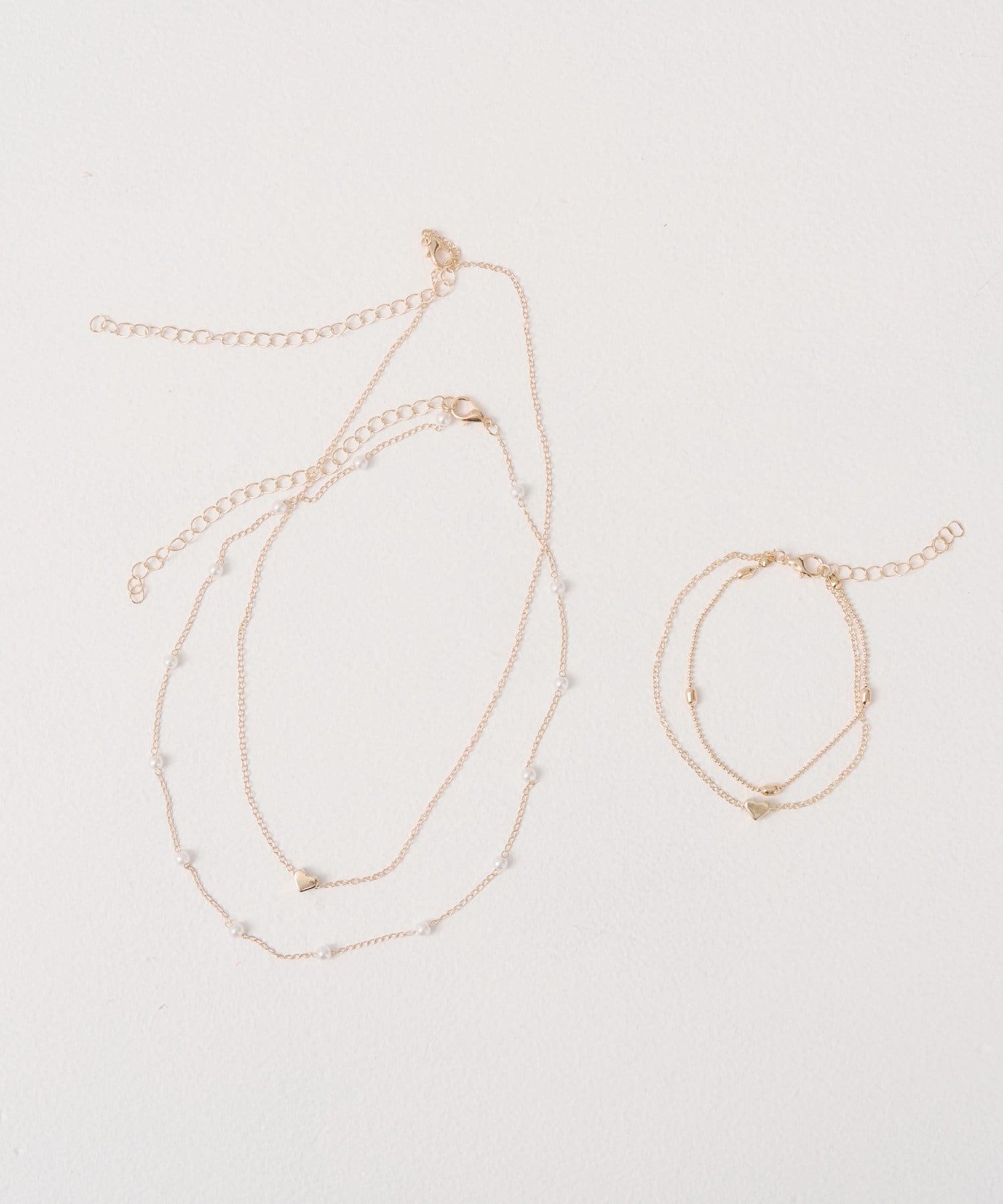 Chico(チコ) ハートパールネックレス＋ブレスレット