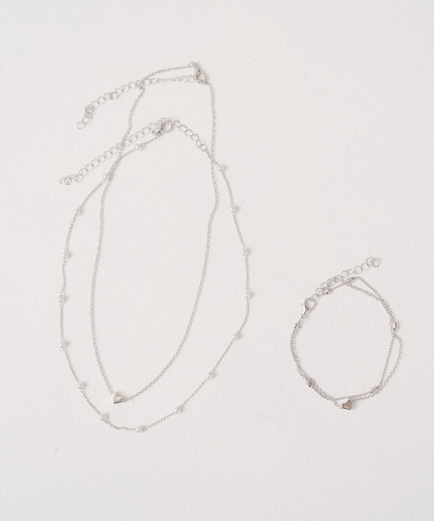 Chico(チコ) ハートパールネックレス＋ブレスレット