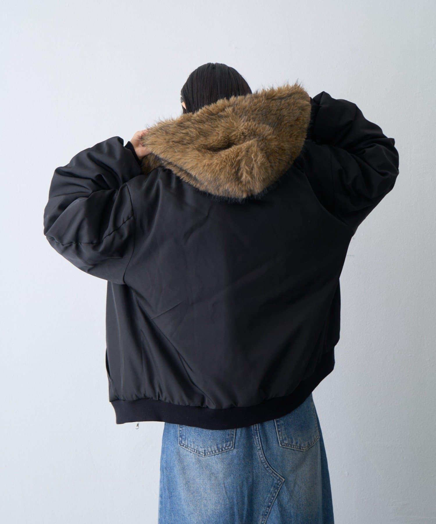 CIAOPANIC TYPY(チャオパニックティピー) 【WEB限定】【UNISEX】2WAYリバーシブルファーフードボリュームナイロンブルゾン