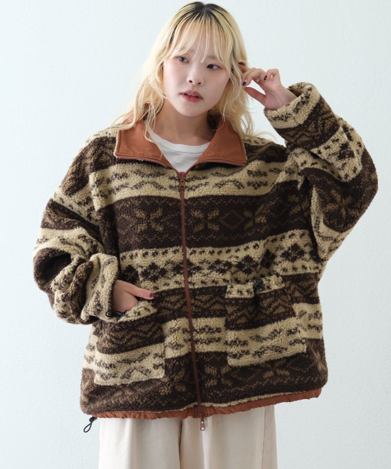 CIAOPANIC TYPY(チャオパニックティピー) 【WEB限定】2WAYリバーシブル撥水ナイロンボアブルゾン