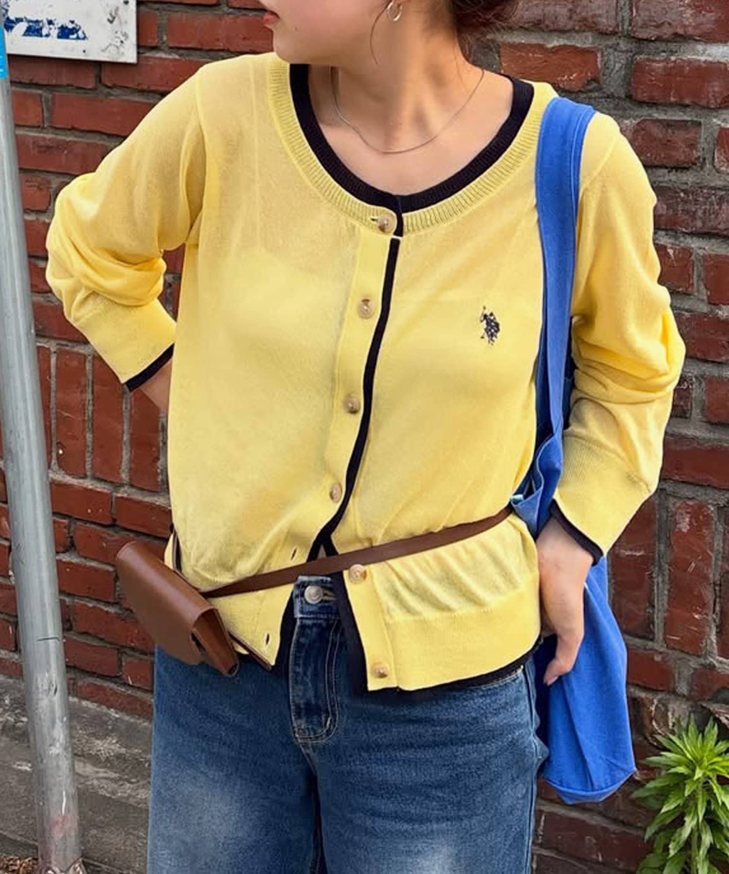 CPCM(シーピーシーエム) 【U.S. POLO ASSN.】フェイクレイヤードシアーカーディガン