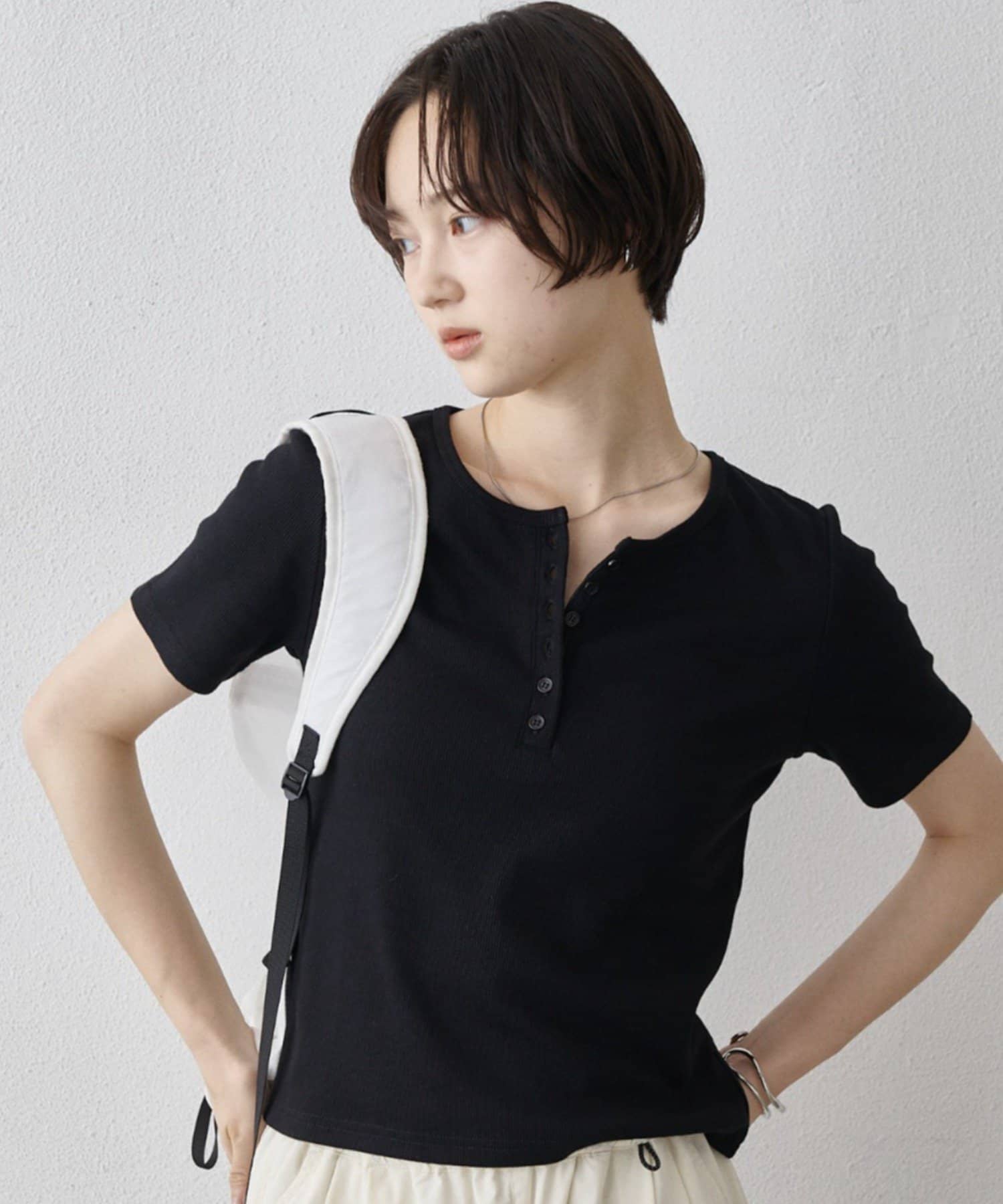 COLONY 2139(コロニー トゥーワンスリーナイン) 【WEB限定/リバイバル】ヘンリーネックテレコハーフスリーブTシャツ