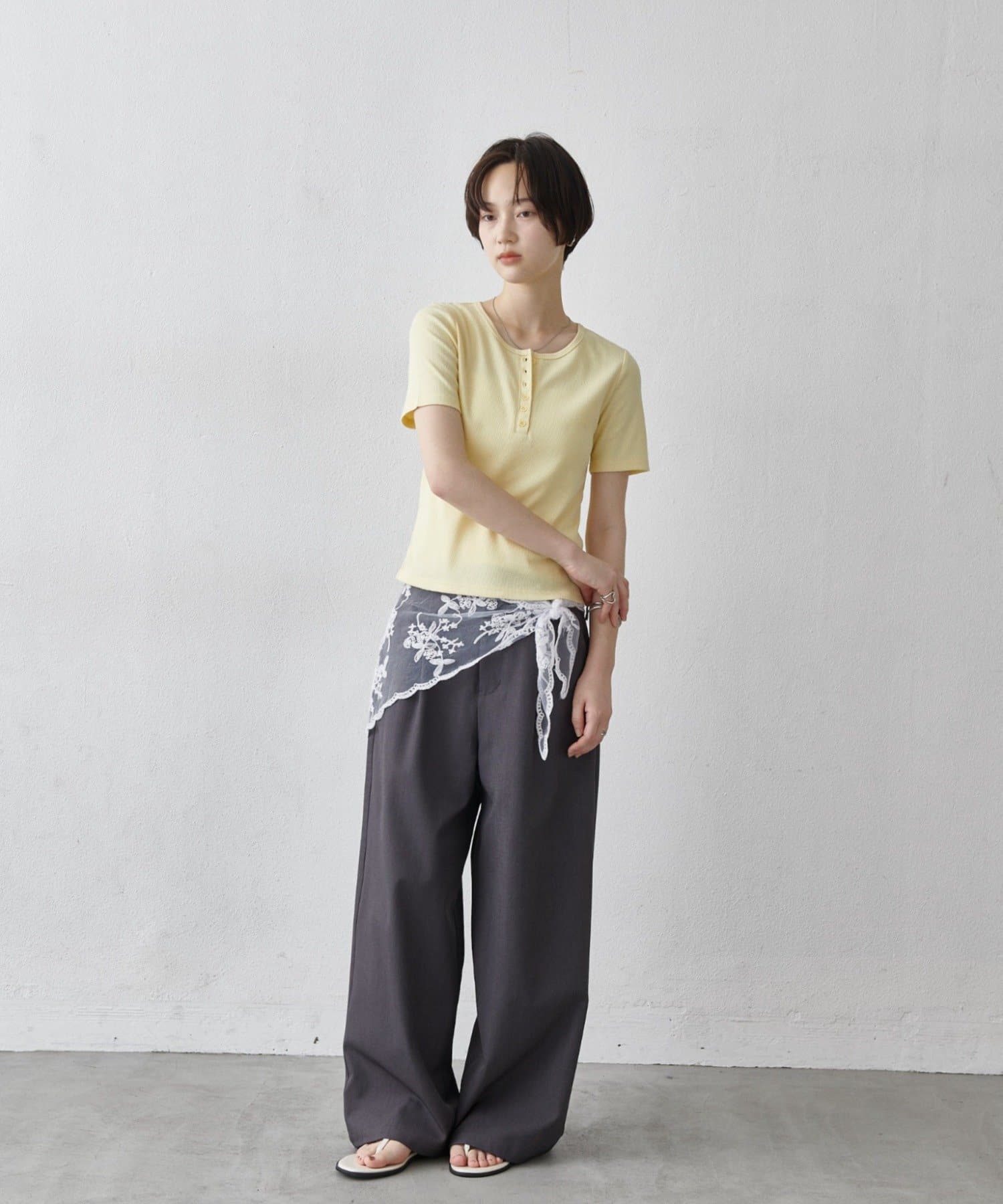 COLONY 2139(コロニー トゥーワンスリーナイン) 【WEB限定/リバイバル】ヘンリーネックテレコハーフスリーブTシャツ