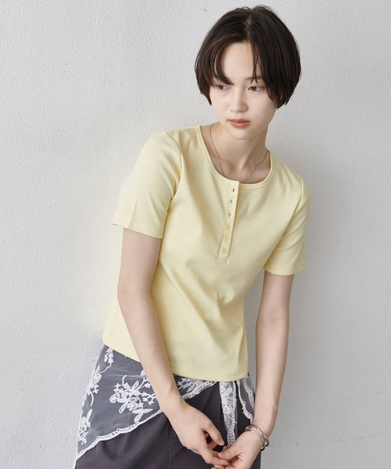 COLONY 2139(コロニー トゥーワンスリーナイン) 【WEB限定/リバイバル】ヘンリーネックテレコハーフスリーブTシャツ