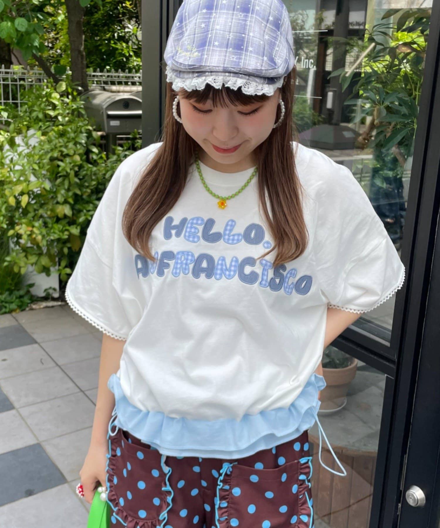 CIAOPANIC TYPY(チャオパニックティピー) 【HELLO.SANFRANCISCO/ハローサンフランシスコ】裾フリルドロストTシャツ