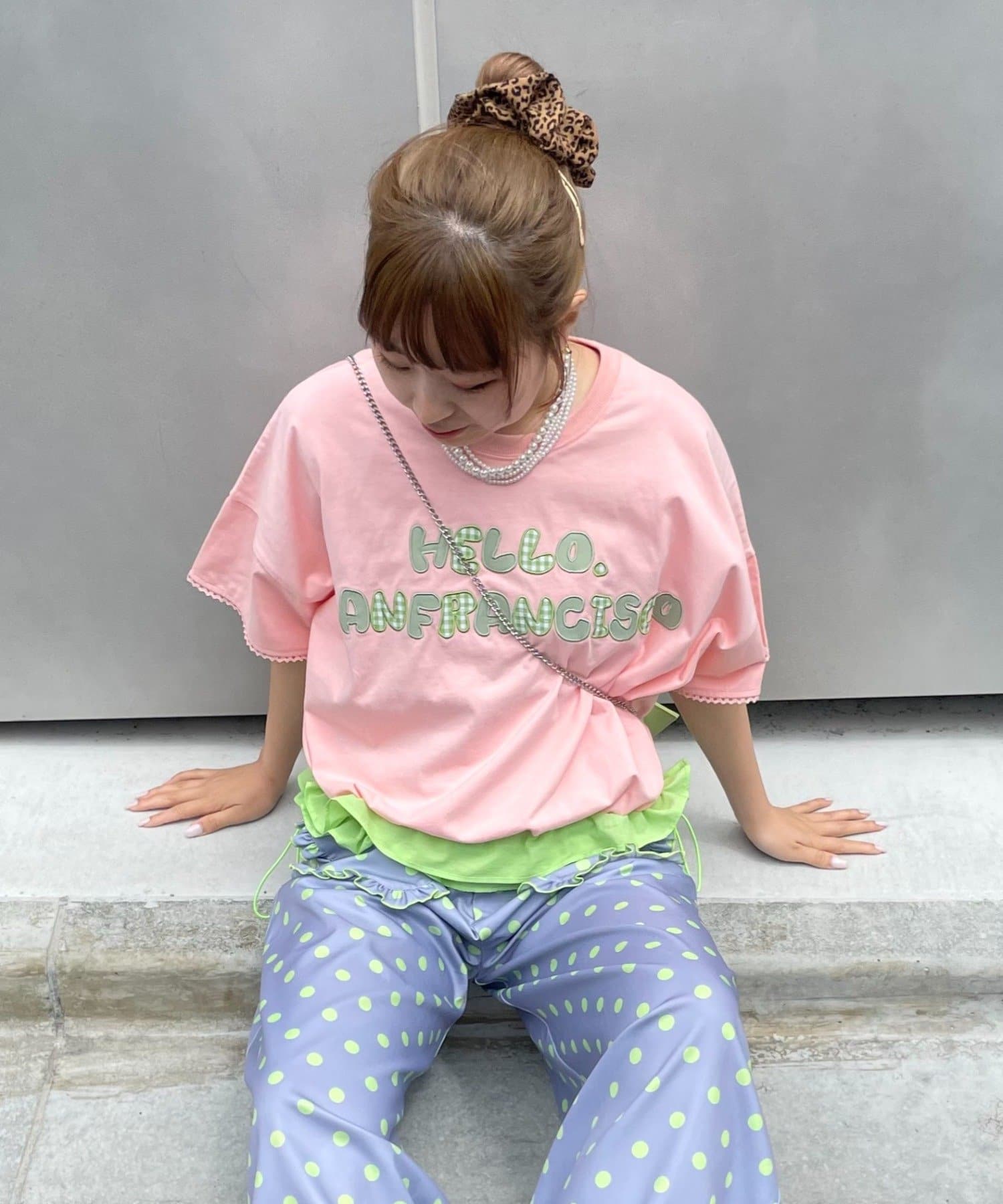 CIAOPANIC TYPY(チャオパニックティピー) 【HELLO.SANFRANCISCO/ハローサンフランシスコ】裾フリルドロストTシャツ