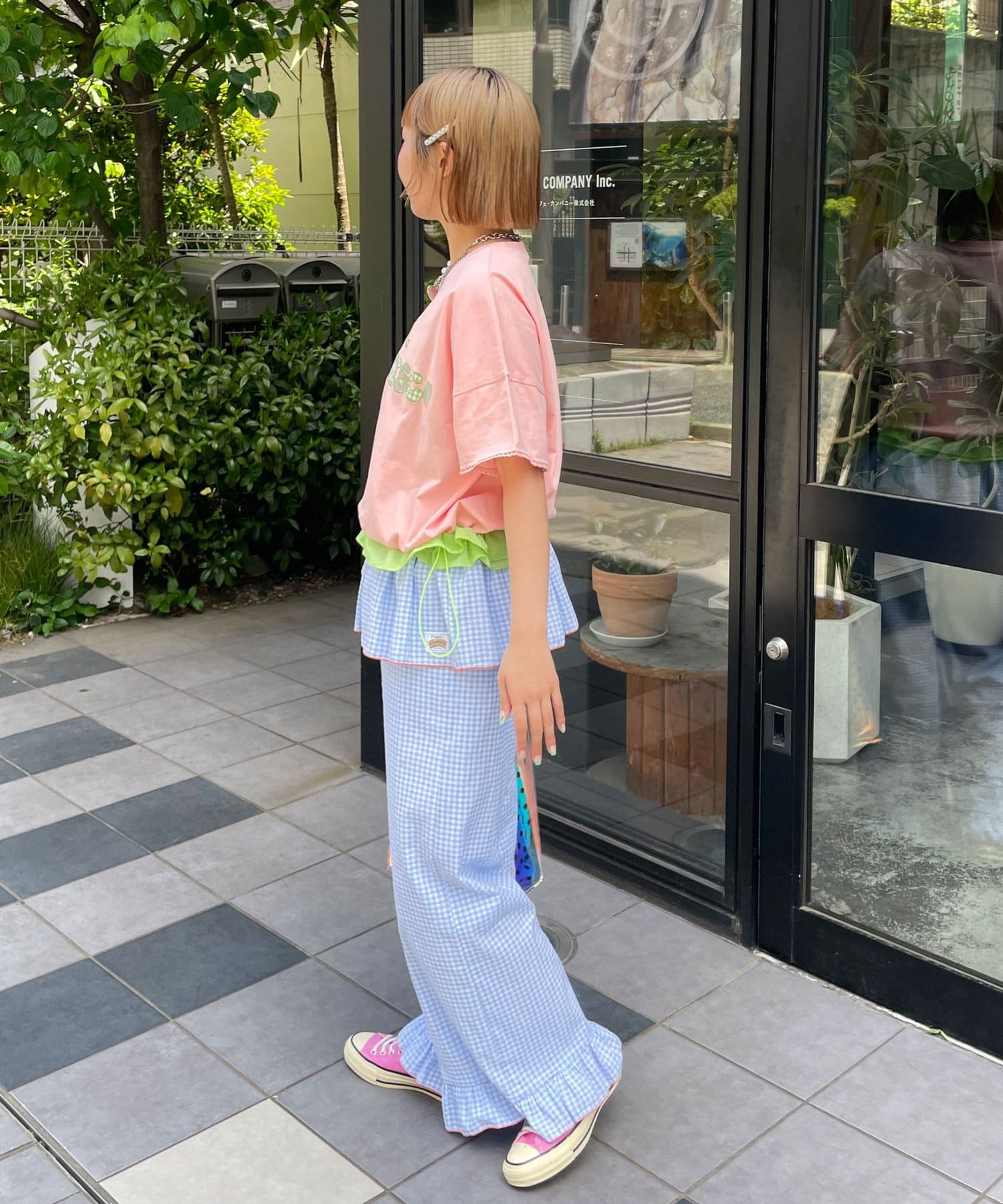 CIAOPANIC(チャオパニック) 【HELLO.SANFRANCISCO/ハローサンフランシスコ】裾フリルドロストTシャツ