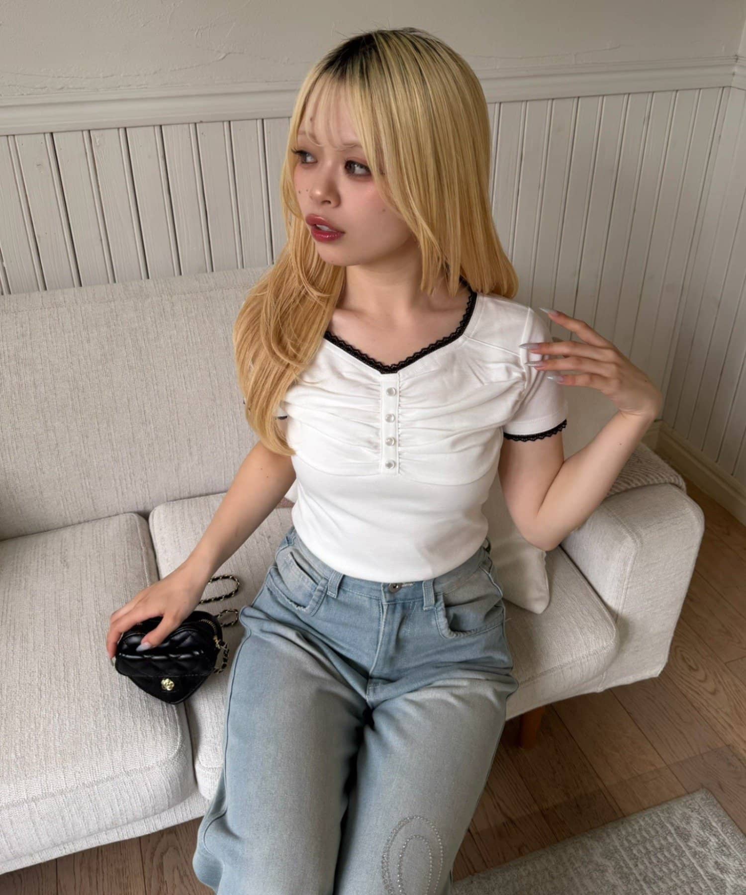 NICE CLAUP / OLIVE des OLIVE OUTLET(ナイスクラップ  / オリーブ デ オリーブ アウトレット) 【continuer】アソートギャザーT