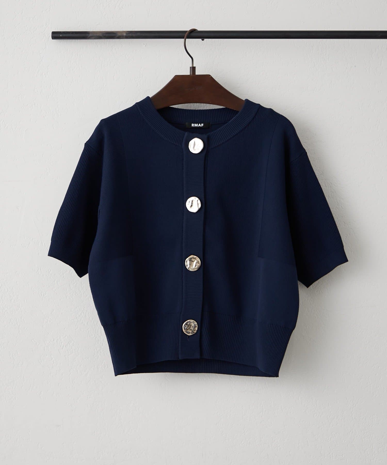 Remind me and forever(リマインドミーアンドフォーエバー) BIGボタンクルーネック5分袖カーディガン