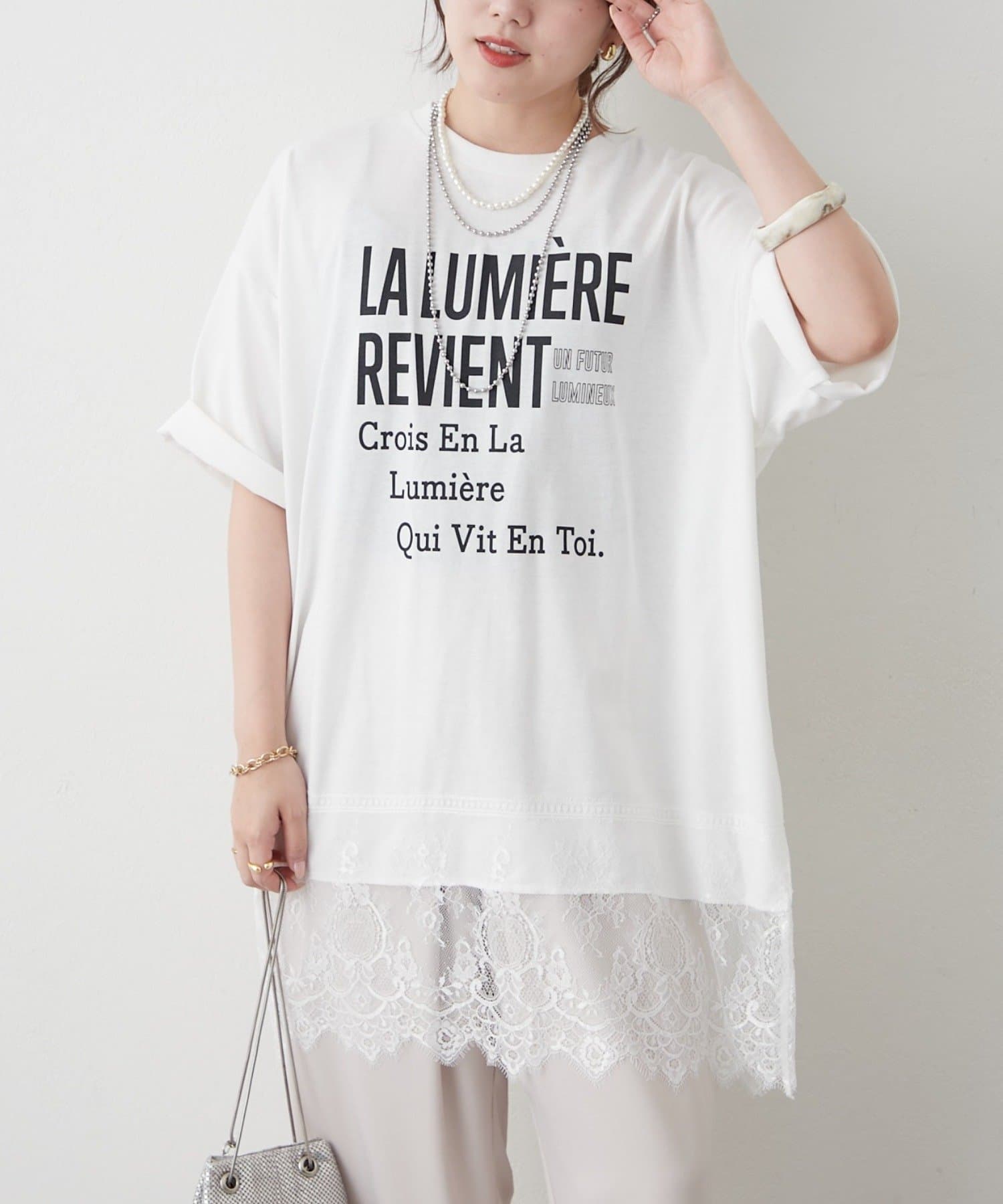 Remind me and forever(リマインドミーアンドフォーエバー) 【選べるデザイン！】裾レースロゴTシャツ