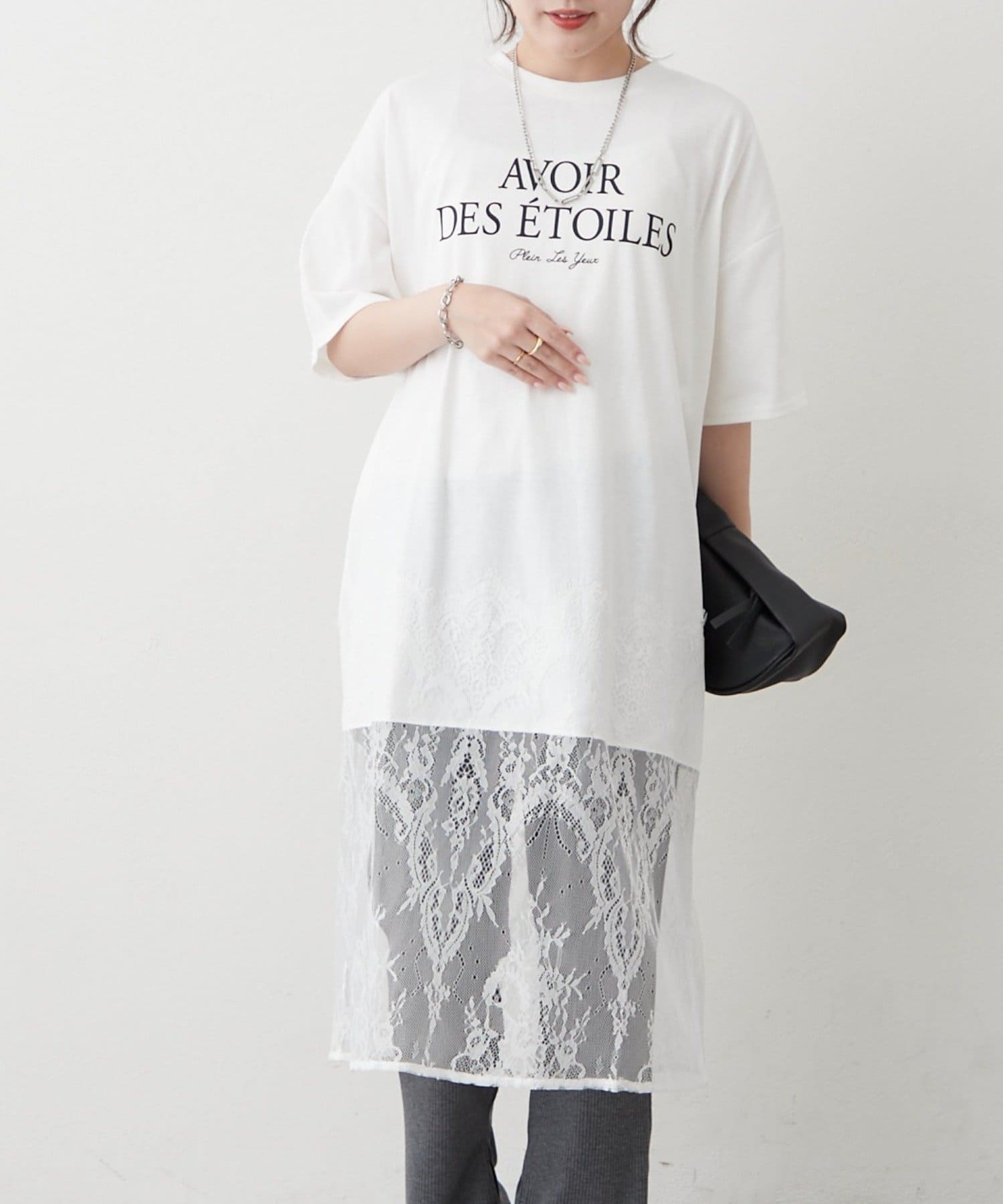 Remind me and forever(リマインドミーアンドフォーエバー) 【選べるデザイン！】裾レースロゴTシャツ