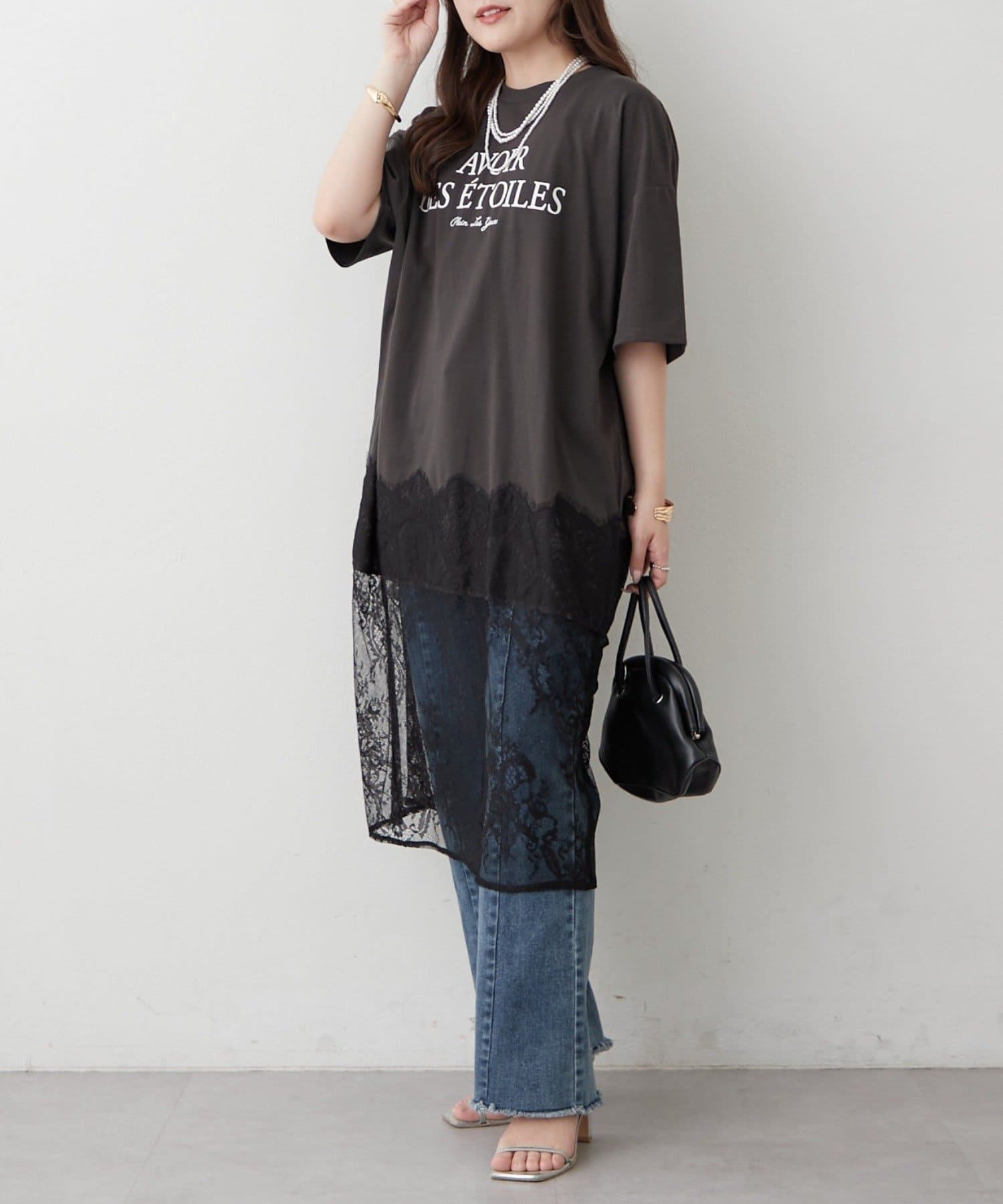 Remind me and forever(リマインドミーアンドフォーエバー) 【選べるデザイン！】裾レースロゴTシャツ