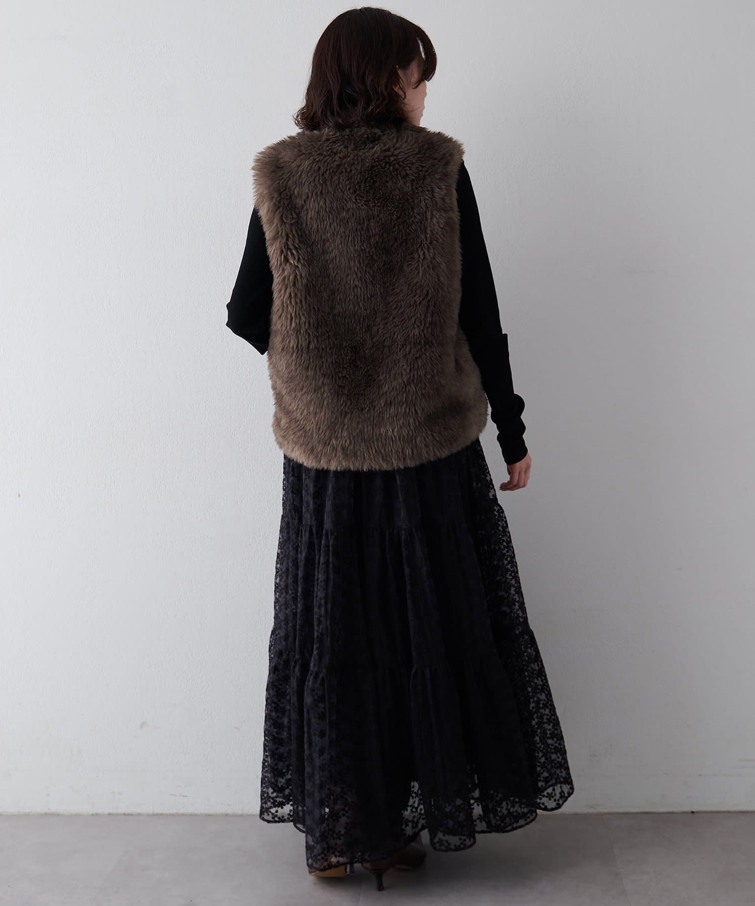 Whim Gazette(ウィム ガゼット) 【THE PAUSE】刺繍オーガンジーティアードスカート