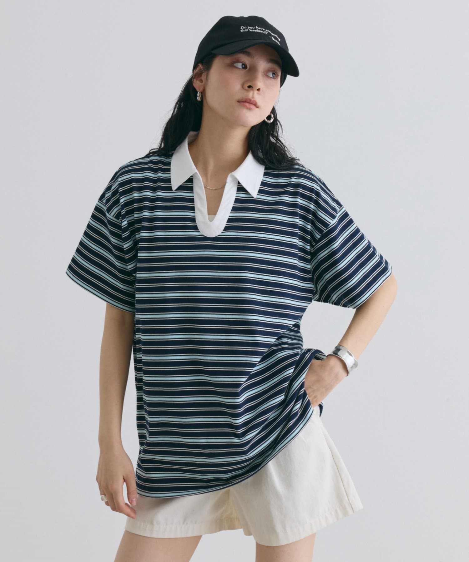 COLONY 2139(コロニー トゥーワンスリーナイン) スキッパーボーダーラガー半袖Tシャツ