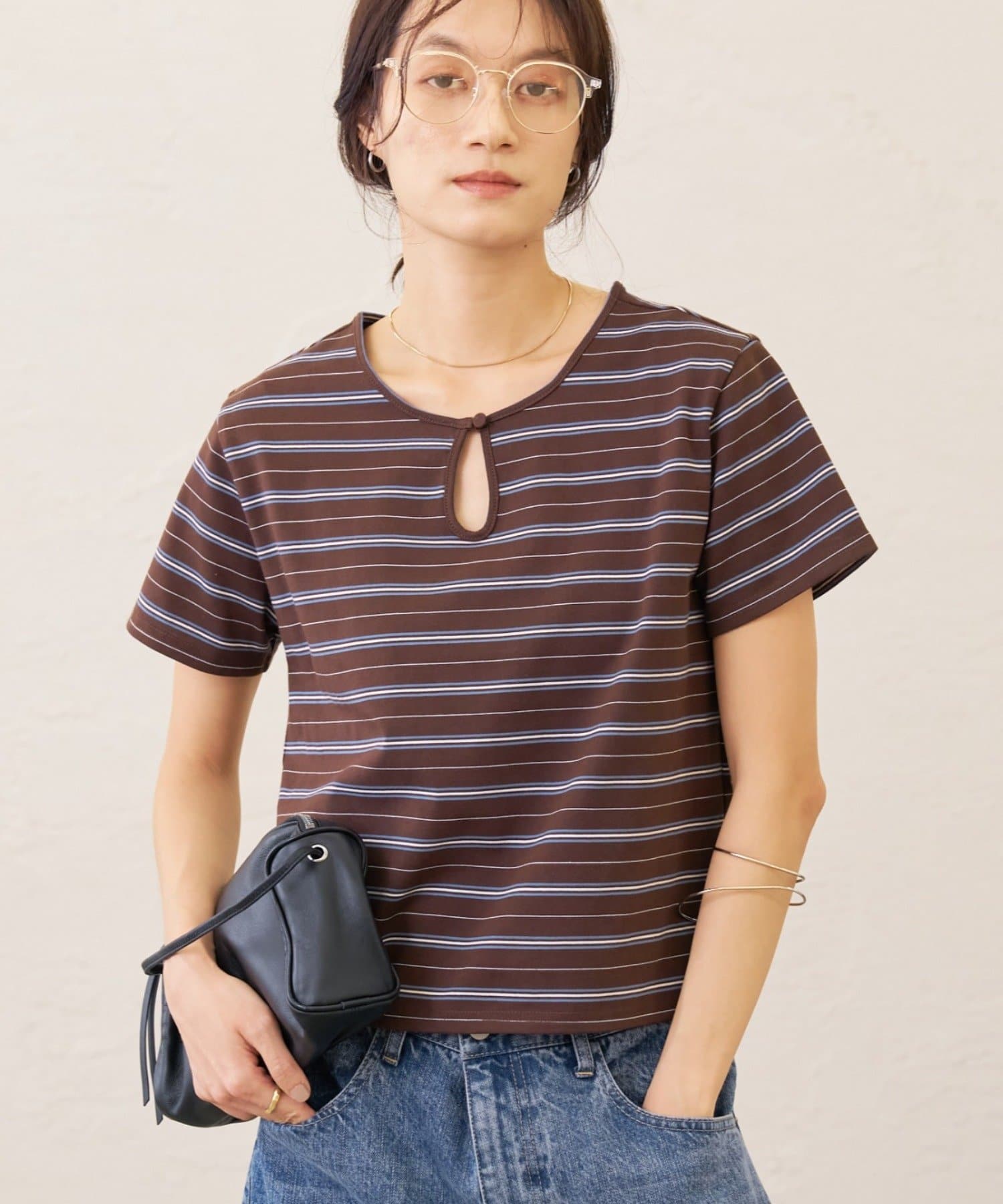 Omekashi(オメカシ) マルチボーダーTシャツ