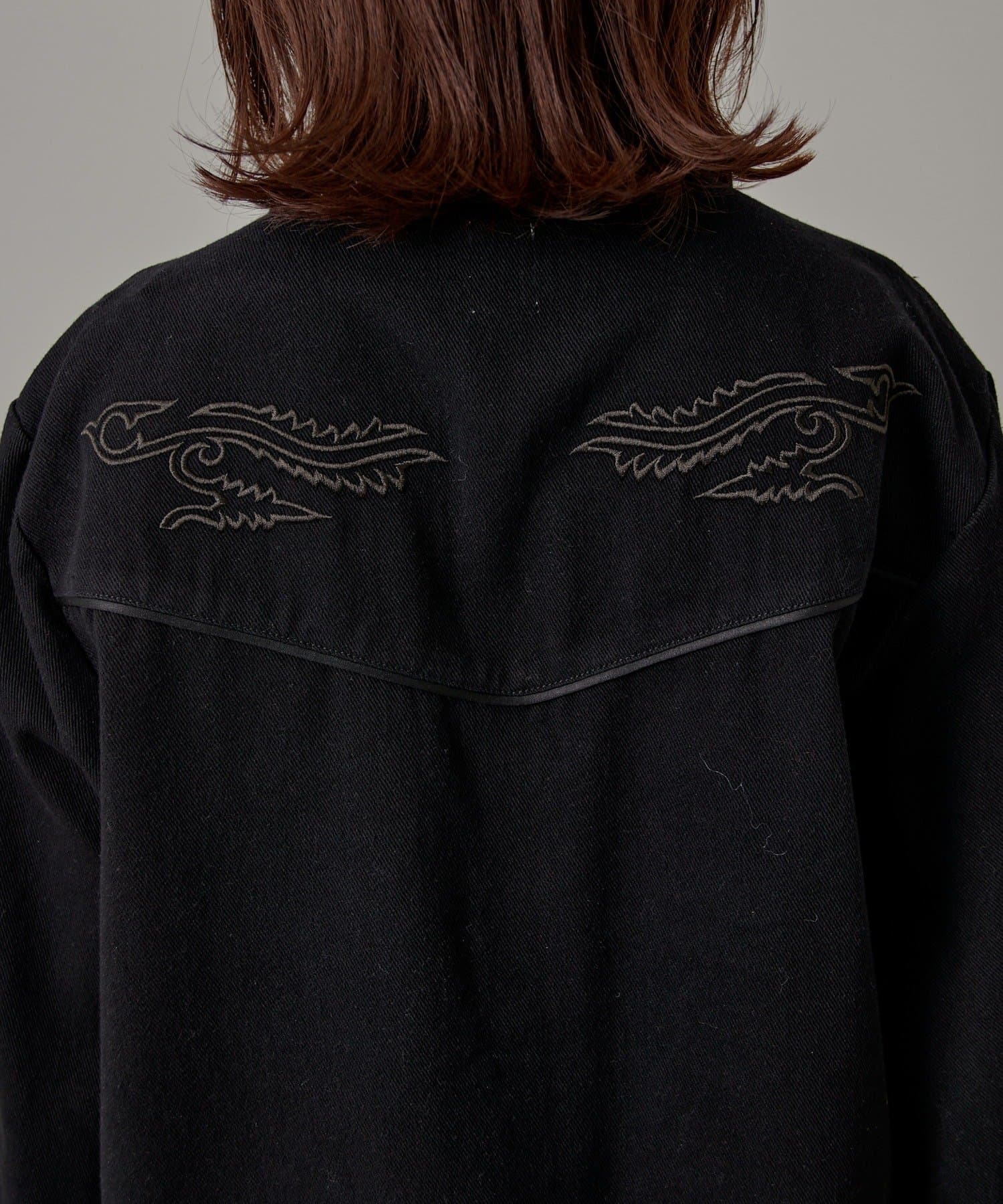 OUTLET(アウトレット) 【mline】刺繍ウエスタンシャツ