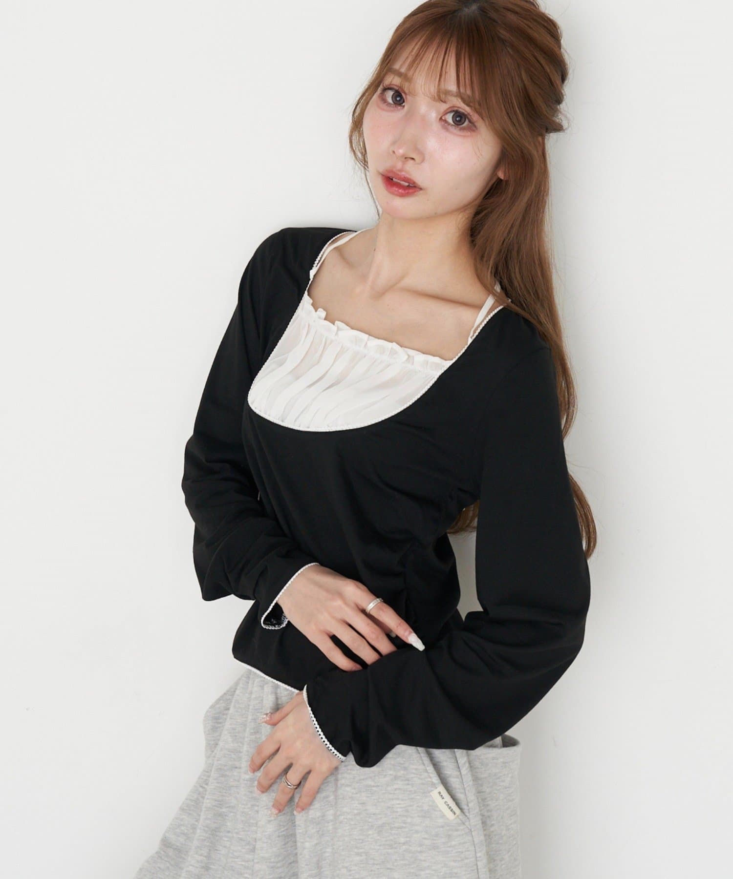 OUTLET(アウトレット) 【RAY CASSIN】シフォンドッキングロンT