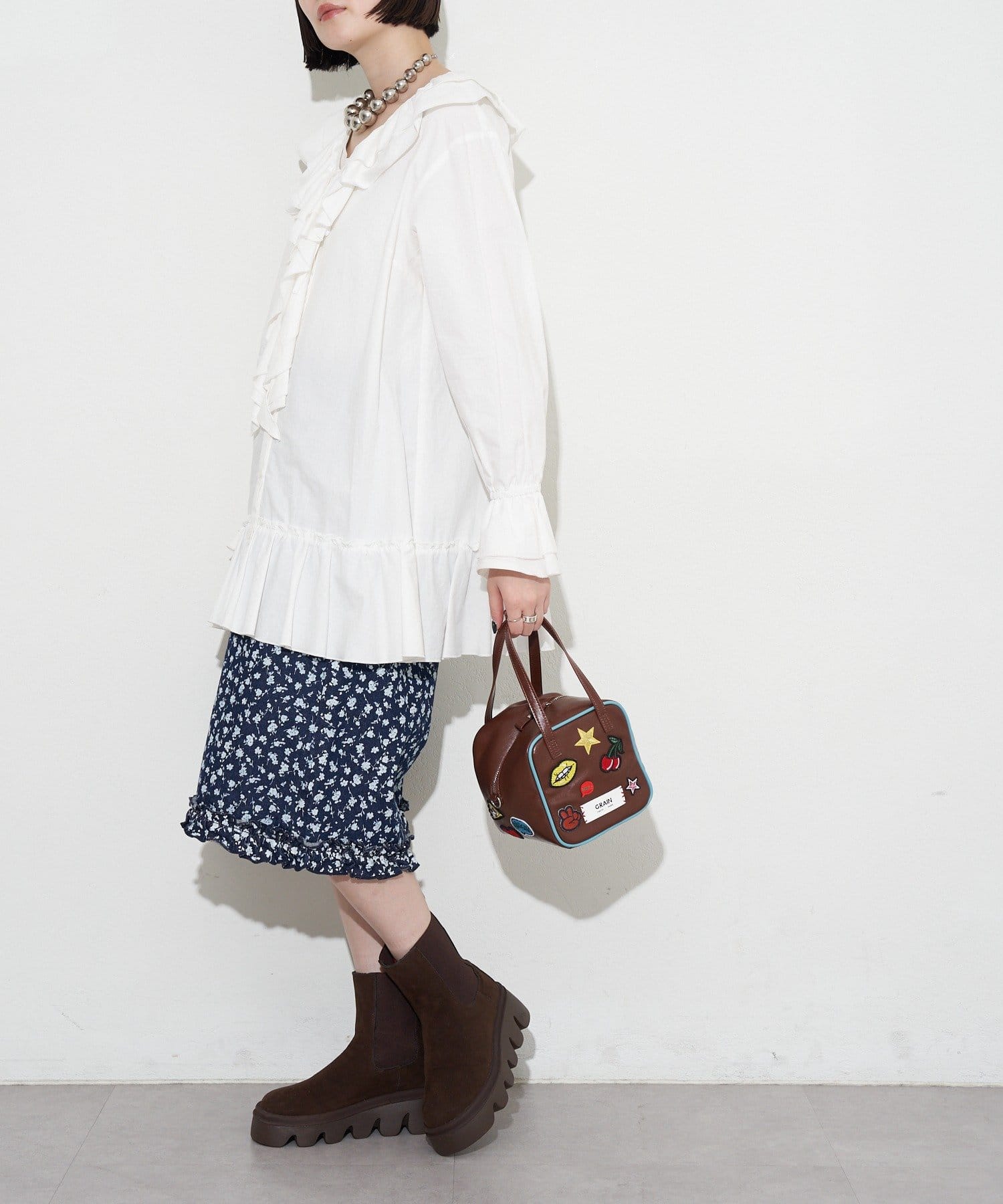OUTLET(アウトレット) 【Ciaopanic】【GRAIN】スクエアアソートワッペンハンドバッグ