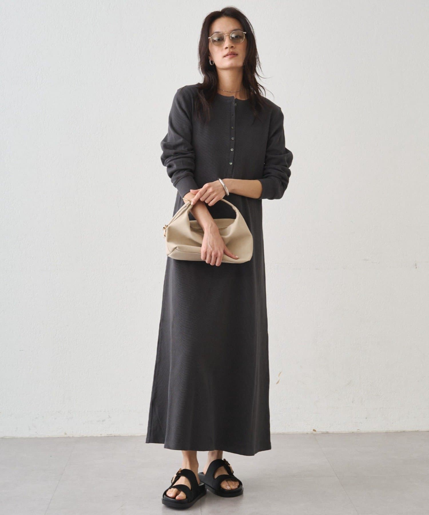 OUTLET(アウトレット) 【Loungedress】カットヘンリーワンピース