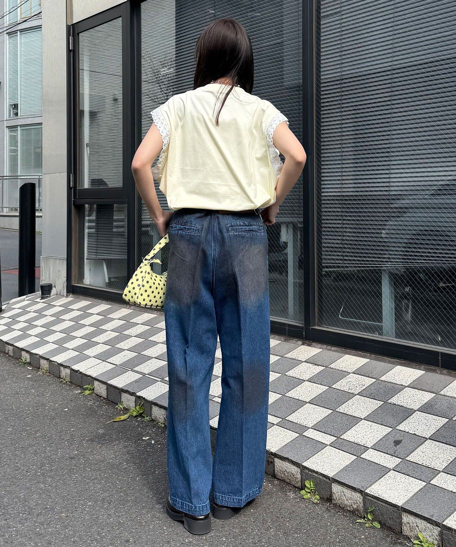 OUTLET(アウトレット) 【Ciaopanic】ワンタックストレートデニムパンツ