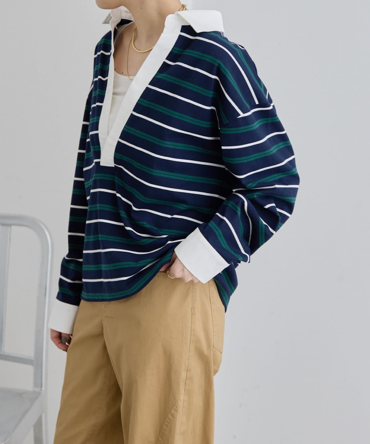 OUTLET(アウトレット) 【ear PAPILLONNER】ボーダーポロシャツ【SUM1 STYLE】