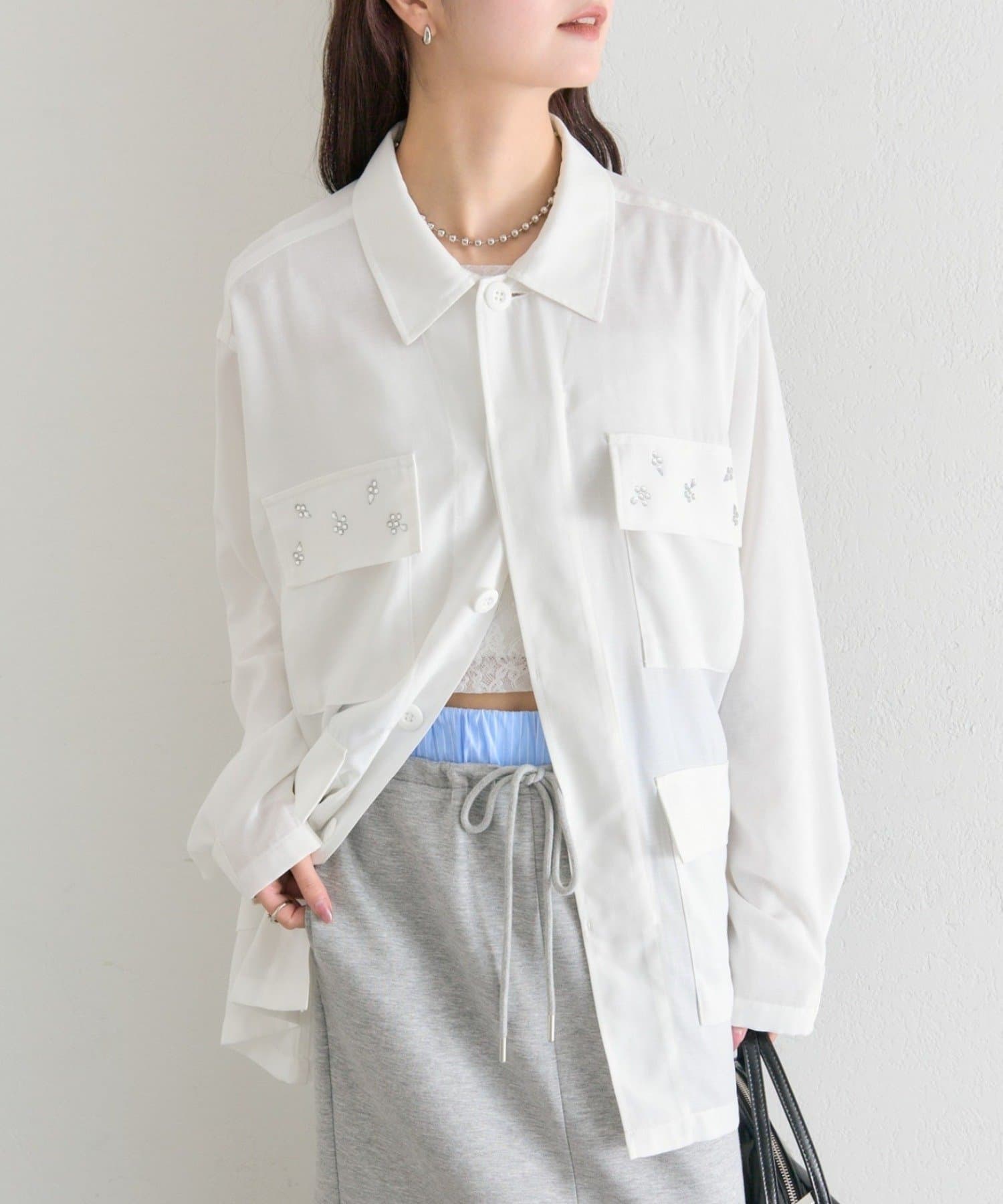 OUTLET(アウトレット) 【mystic】ポケットビジューカバーオール