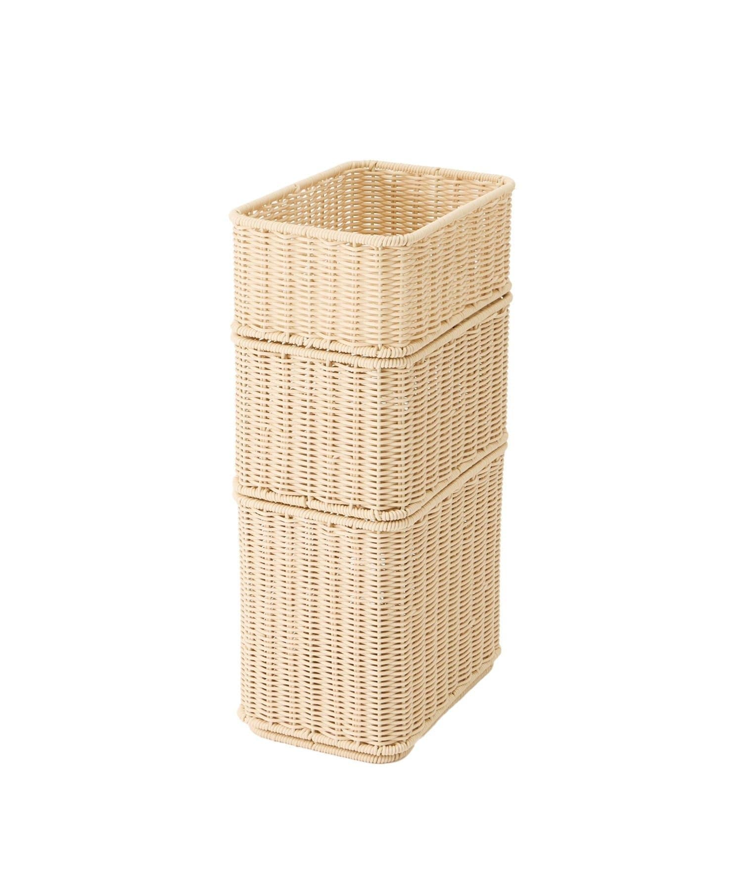 salut!(サリュ) 《洗える！／WEB限定再入荷》PPラタンスタッキングバスケットハーフ：L