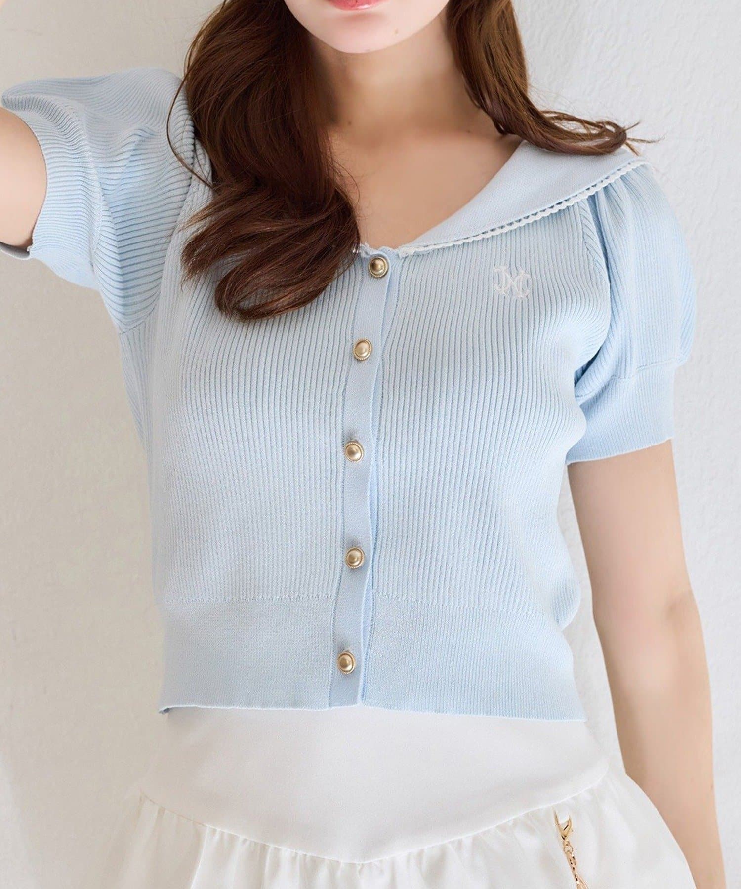 NICE CLAUP / OLIVE des OLIVE OUTLET(ナイスクラップ  / オリーブ デ オリーブ アウトレット) 【one after another 】セーラー半袖ニット
