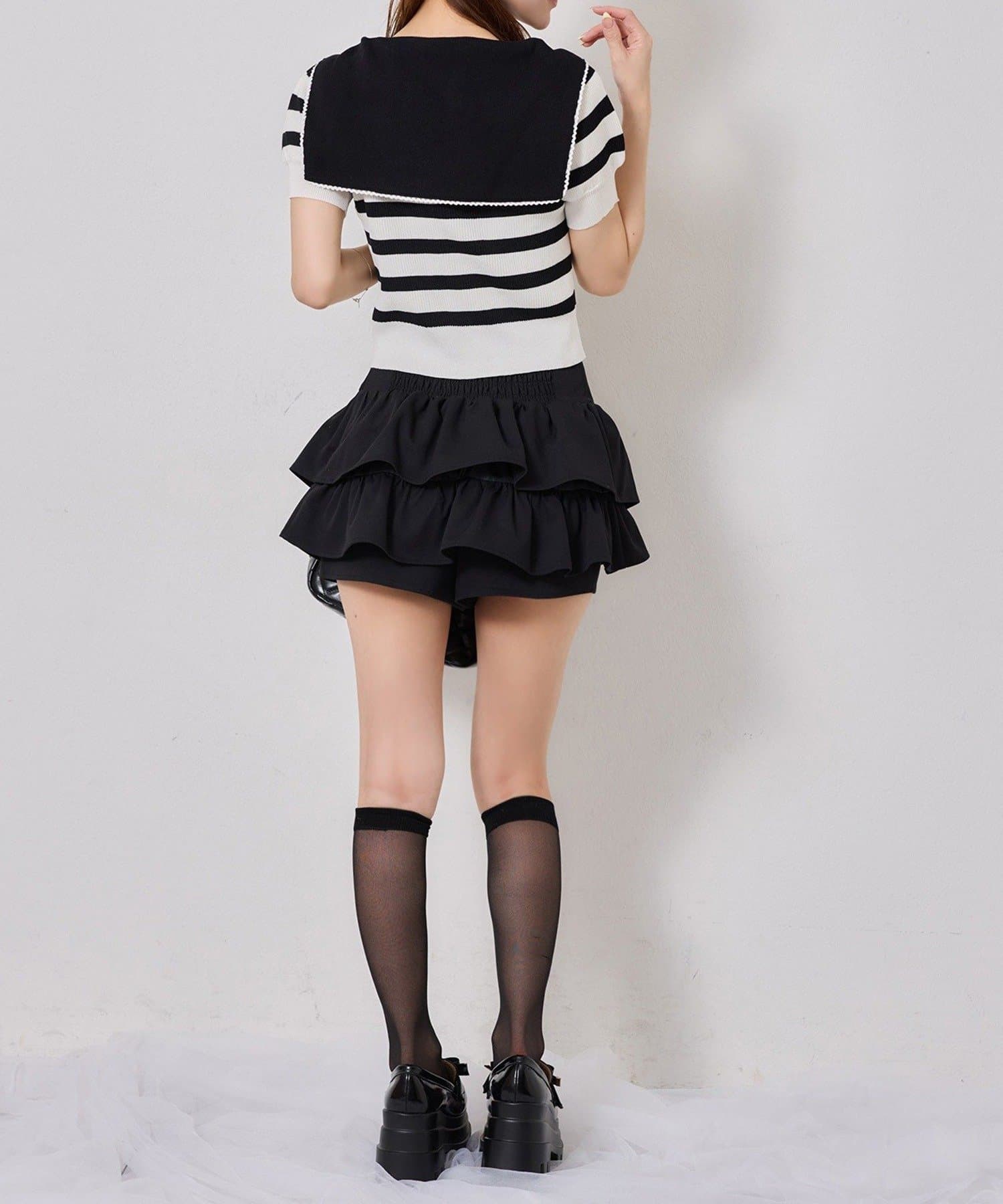 NICE CLAUP / OLIVE des OLIVE OUTLET(ナイスクラップ  / オリーブ デ オリーブ アウトレット) 【one after another 】セーラー半袖ニット