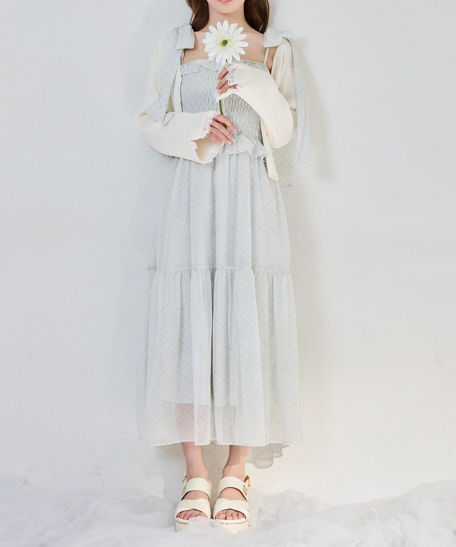 NICE CLAUP / OLIVE des OLIVE OUTLET(ナイスクラップ  / オリーブ デ オリーブ アウトレット) 【one after another】袖レースカーディガン