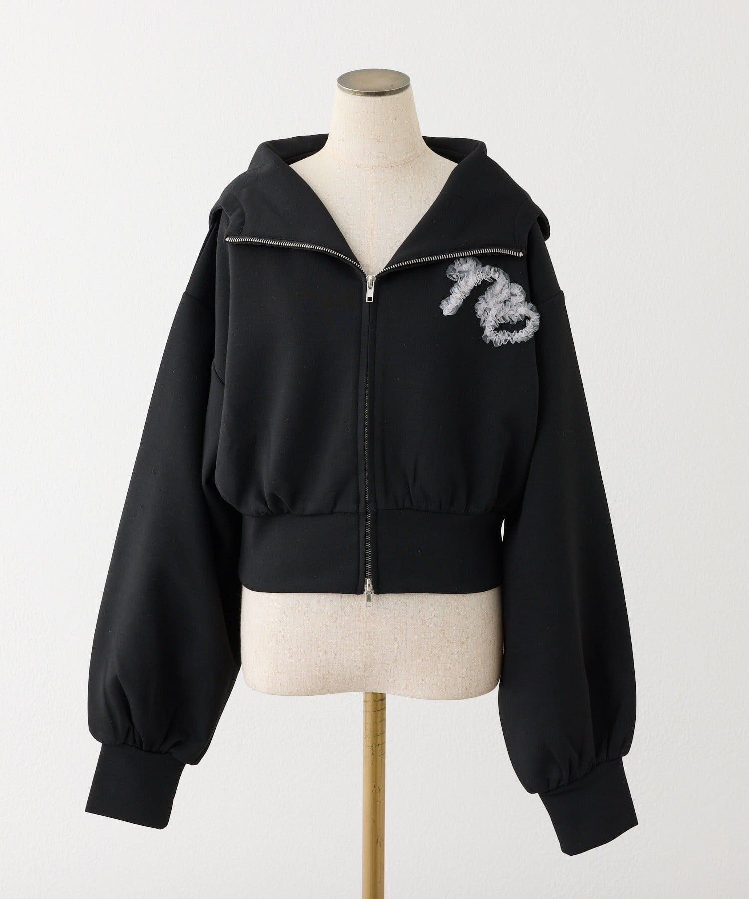 NICE CLAUP / OLIVE des OLIVE OUTLET(ナイスクラップ  / オリーブ デ オリーブ アウトレット) 【one after another】チュールロゴパーカー