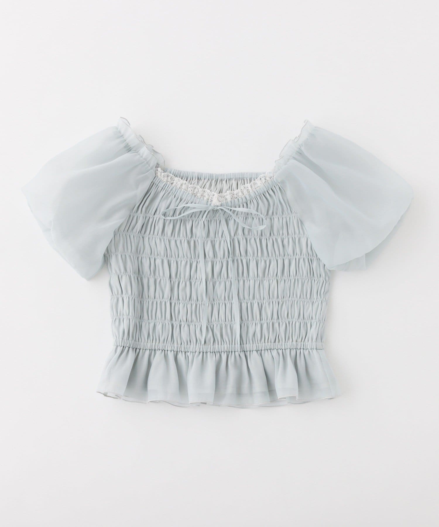 one after another NICE CLAUP(ワンアフターアナザー ナイスクラップ) シャーリングブラウス