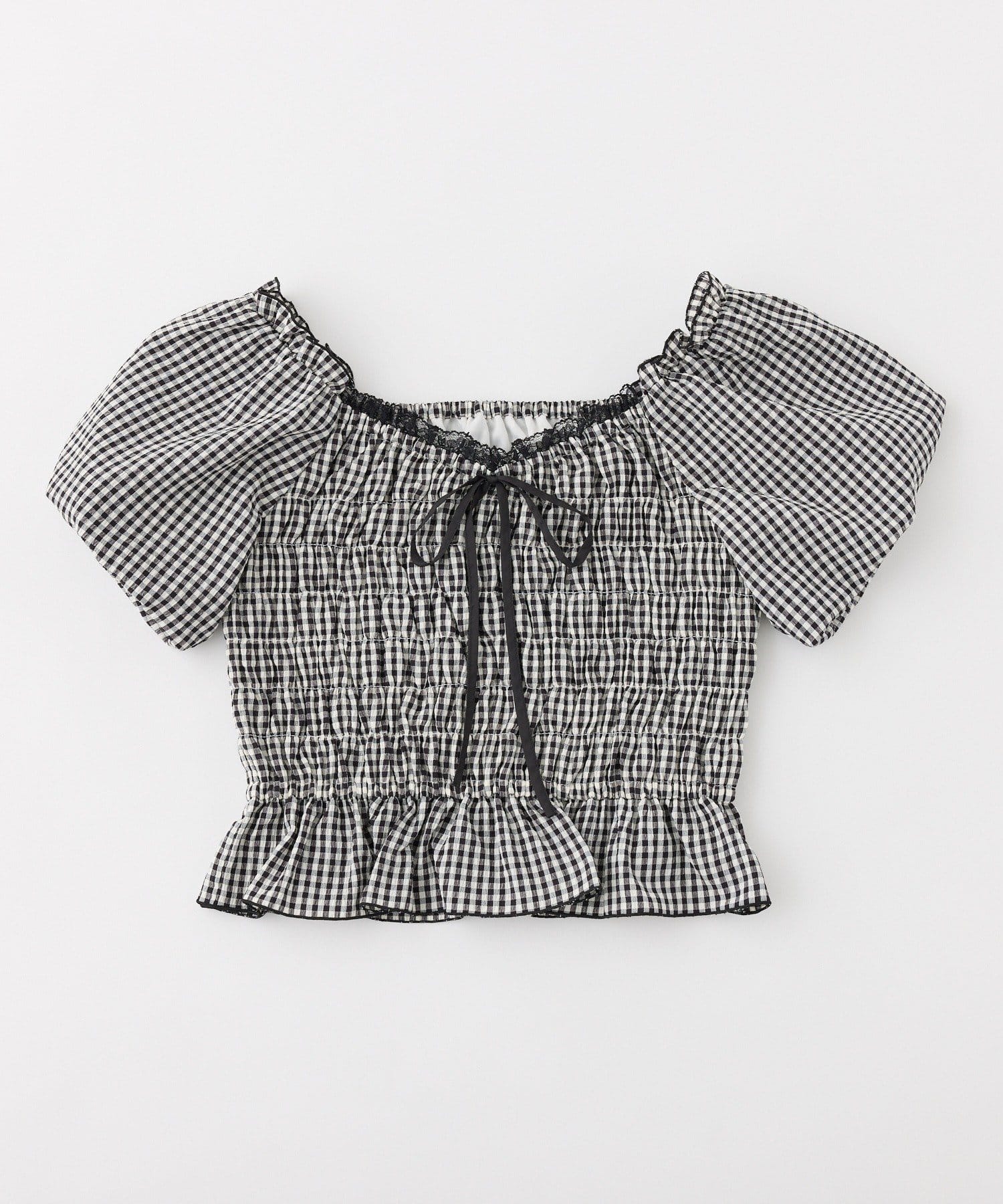 one after another NICE CLAUP(ワンアフターアナザー ナイスクラップ) シャーリングブラウス