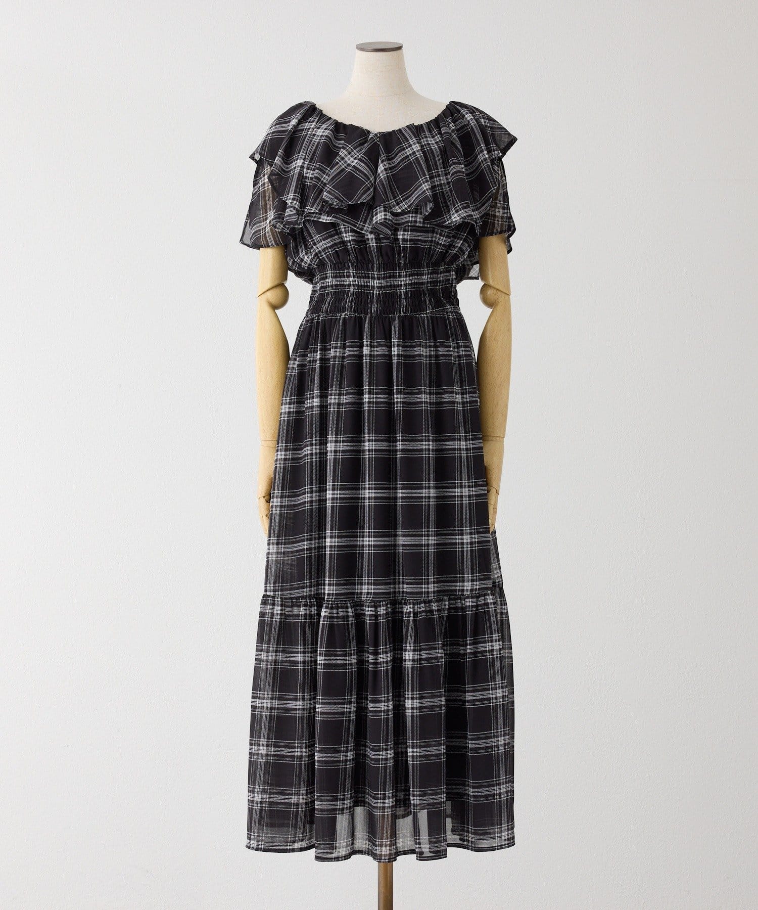 one after another NICE CLAUP(ワンアフターアナザー ナイスクラップ) アレンジスリーブフリルロングワンピース