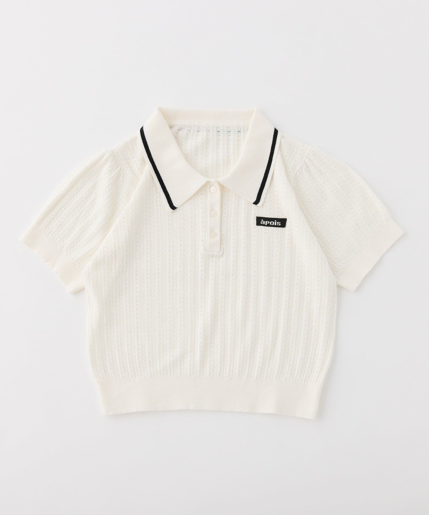 one after another NICE CLAUP(ワンアフターアナザー ナイスクラップ) アイレット配色襟ポロシャツ