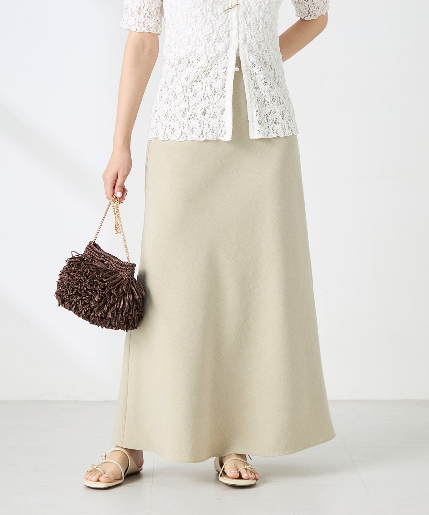NOLLEY'S(ノーリーズ) 《セットアップ対応》ウォッシャブルドライシャンタンナロースカート