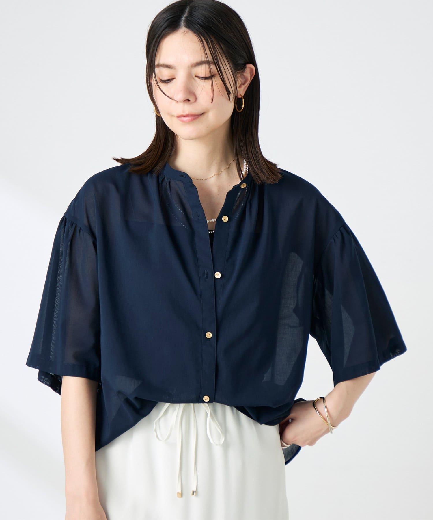 NOLLEY'S(ノーリーズ) ウォッシャブル袖2ＷAYシアーボイルブラウス