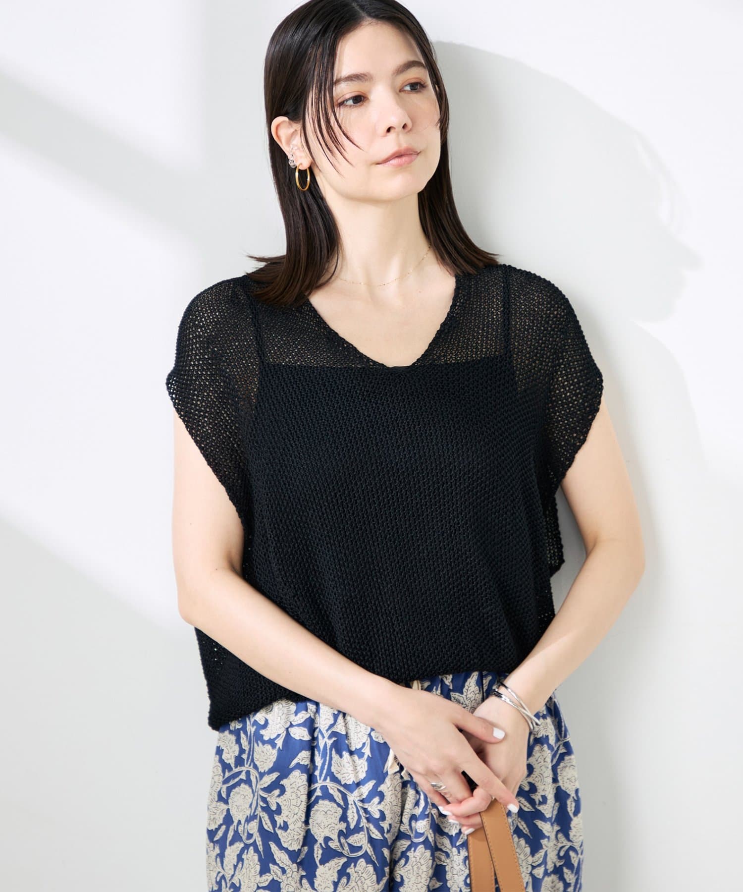 NOLLEY'S(ノーリーズ) 《手洗い可能》ストローヤーンホールガーメントベスト