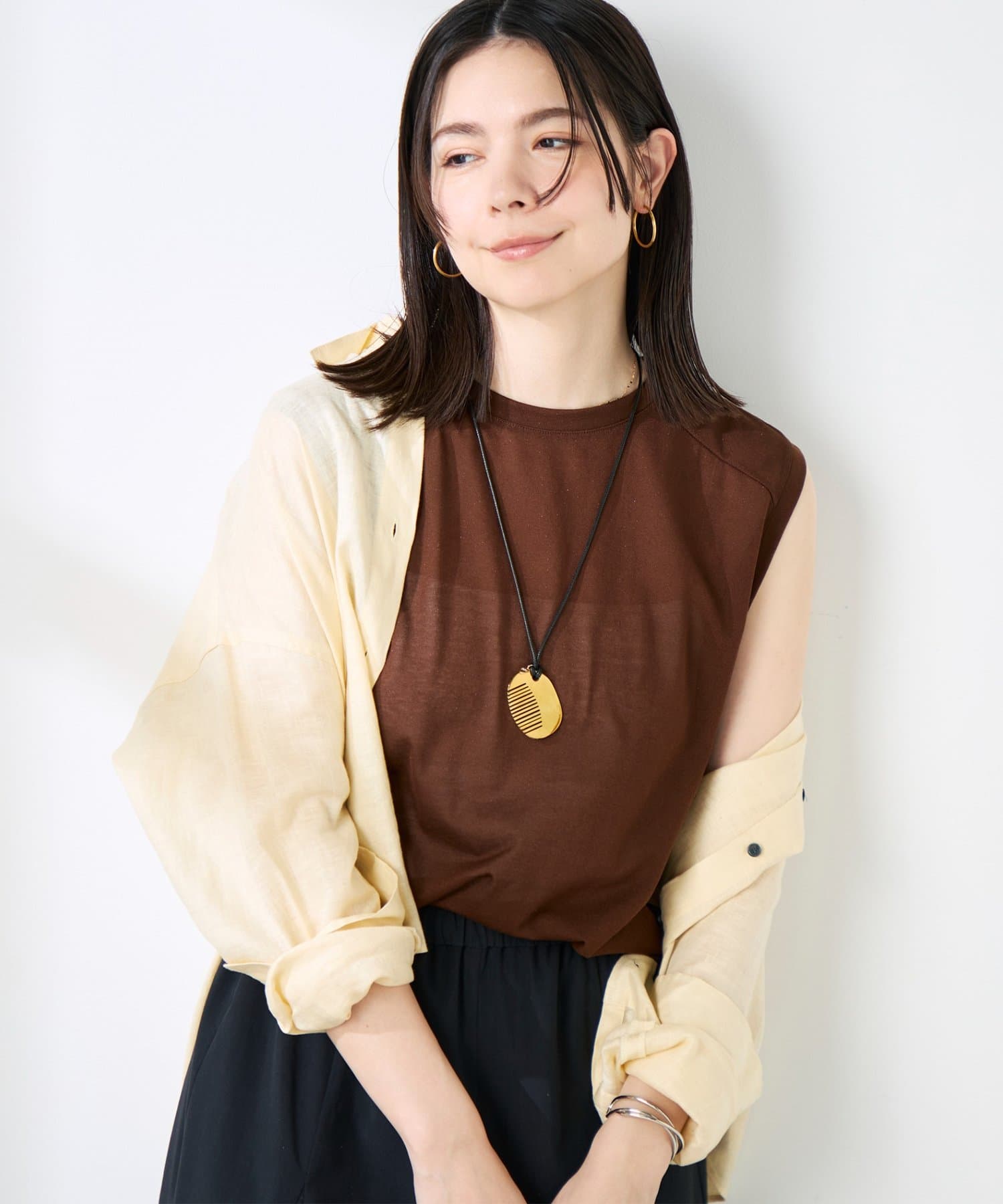 NOLLEY'S(ノーリーズ) ウォッシャブルシアードライコットンノースリーブプルオーバー