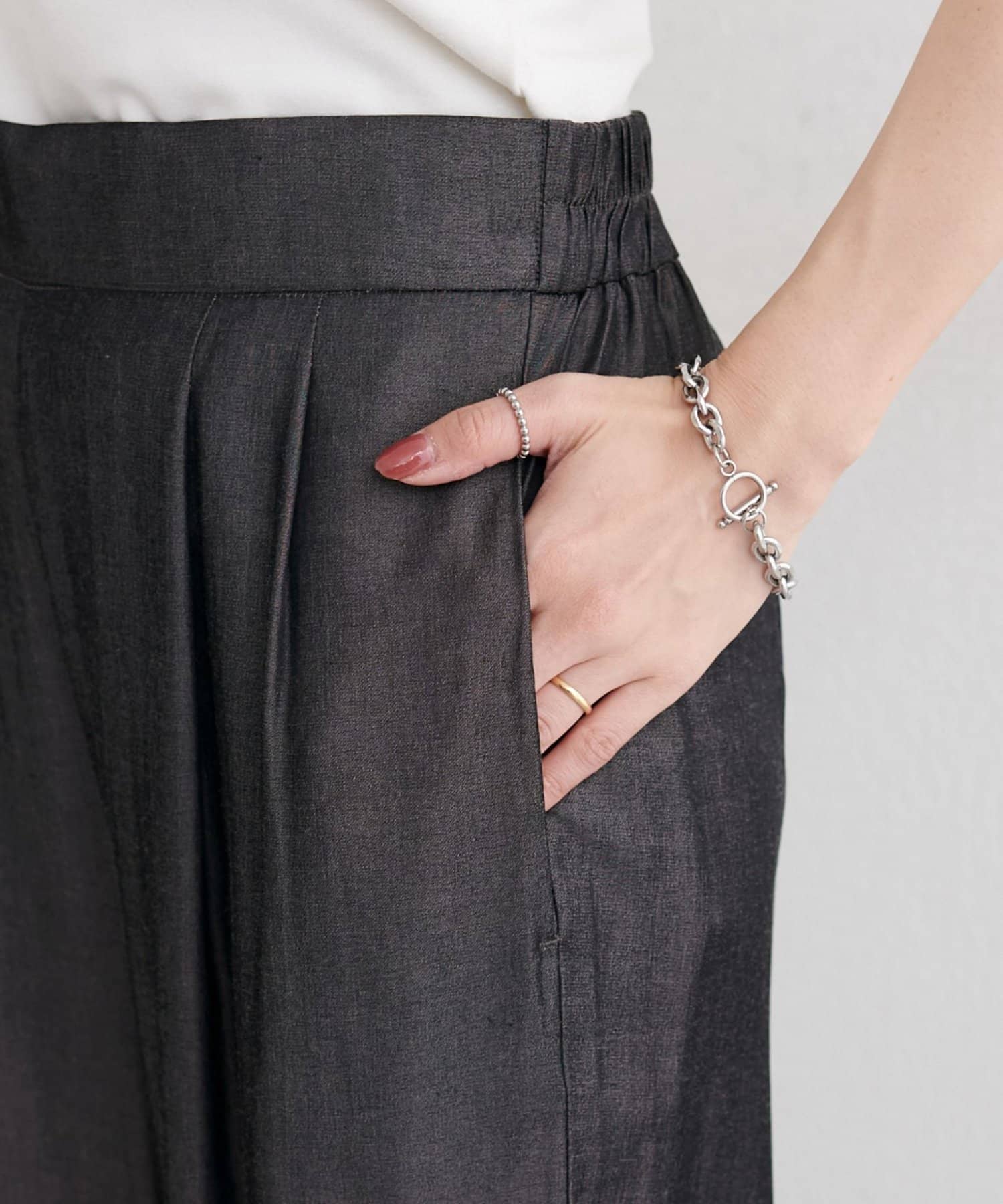 LARUTA(ラルータ) シャンブレーイージーパンツ