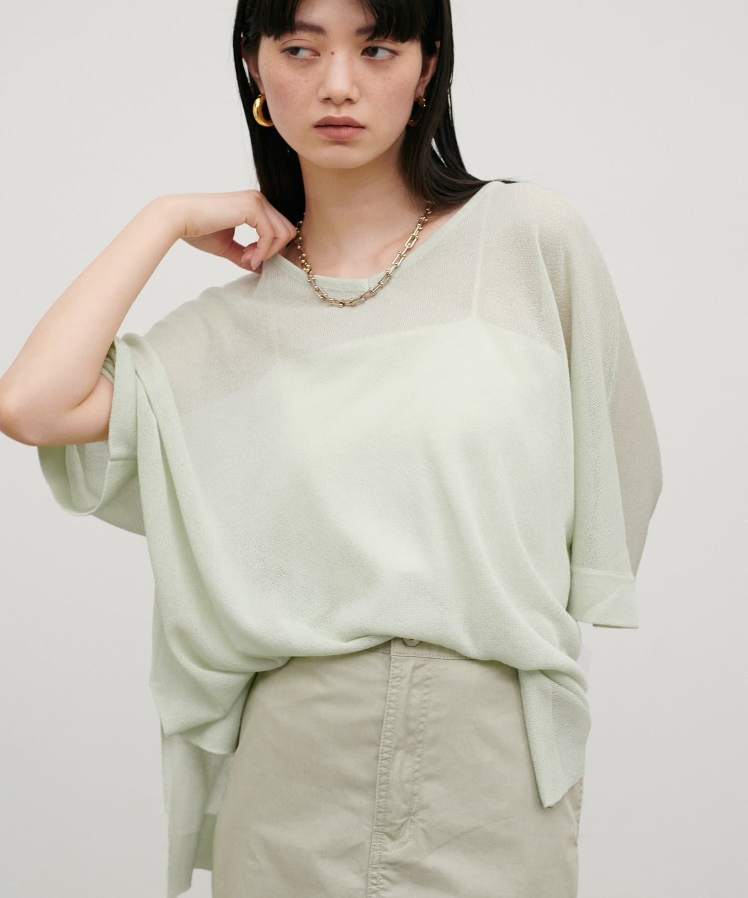 LARUTA(ラルータ) シアーボートネックニットプルオーバー